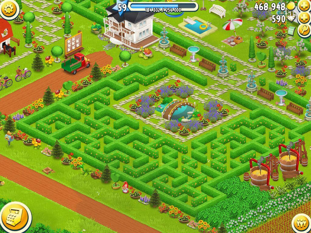 Hay Day Farm Hedge Maze Background