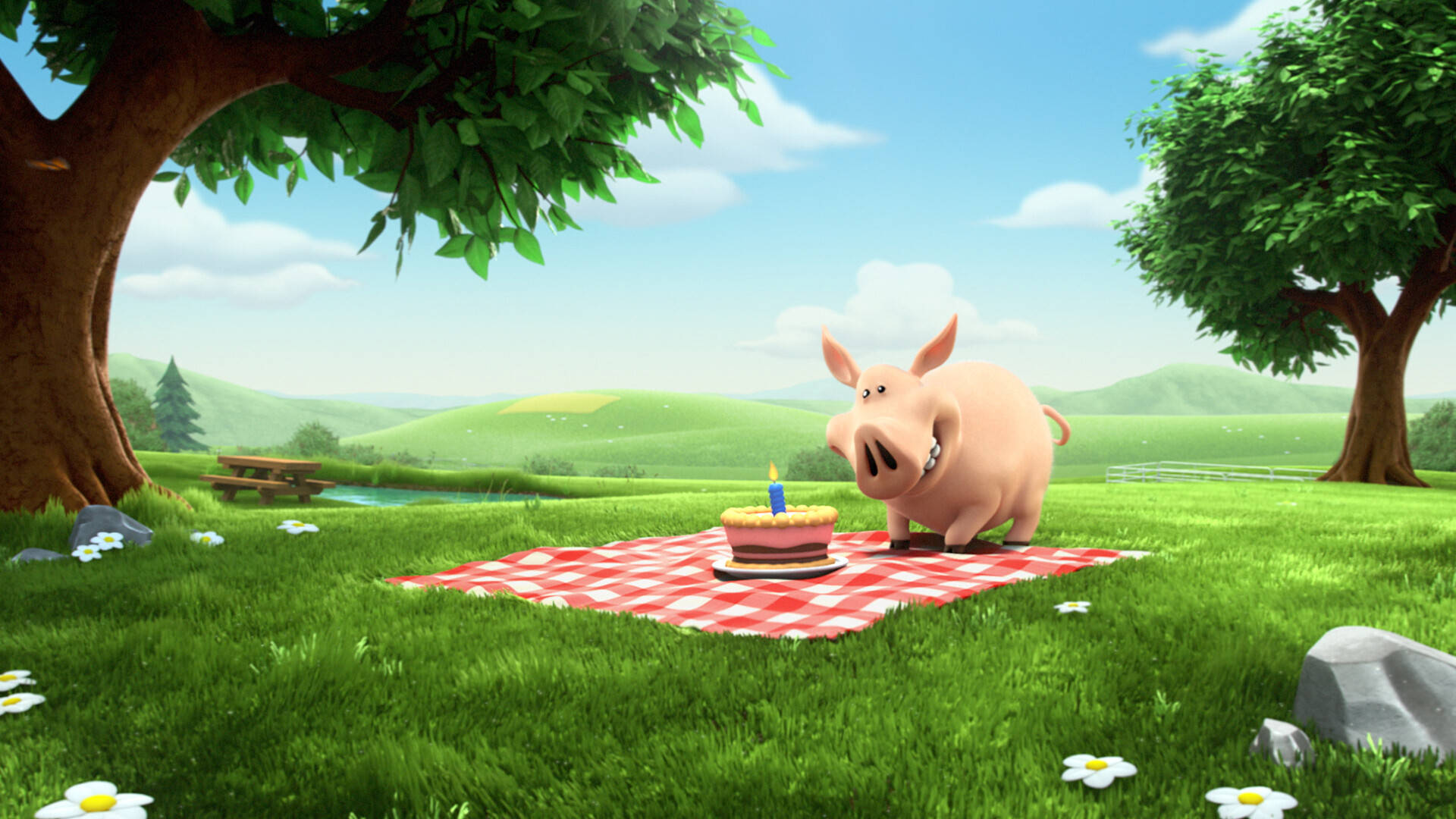 Hay Day Pig Birthday Background