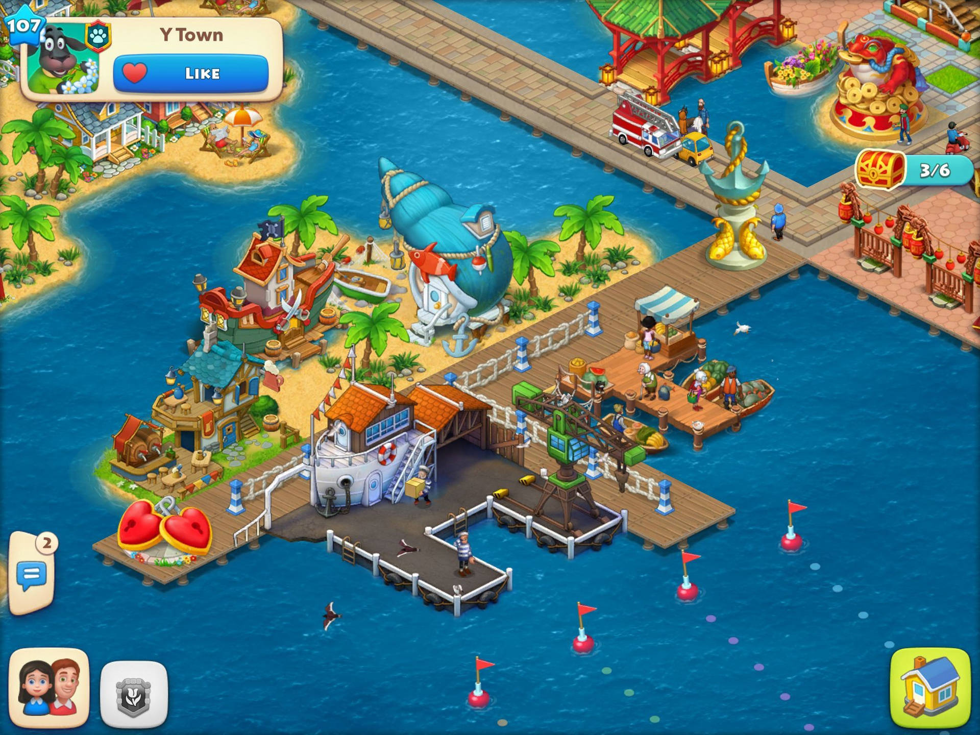 Hay Day Town In Dock Background