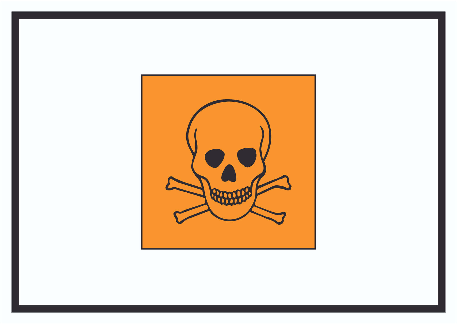 Hazard Warning Sign With Skull And Crossbones