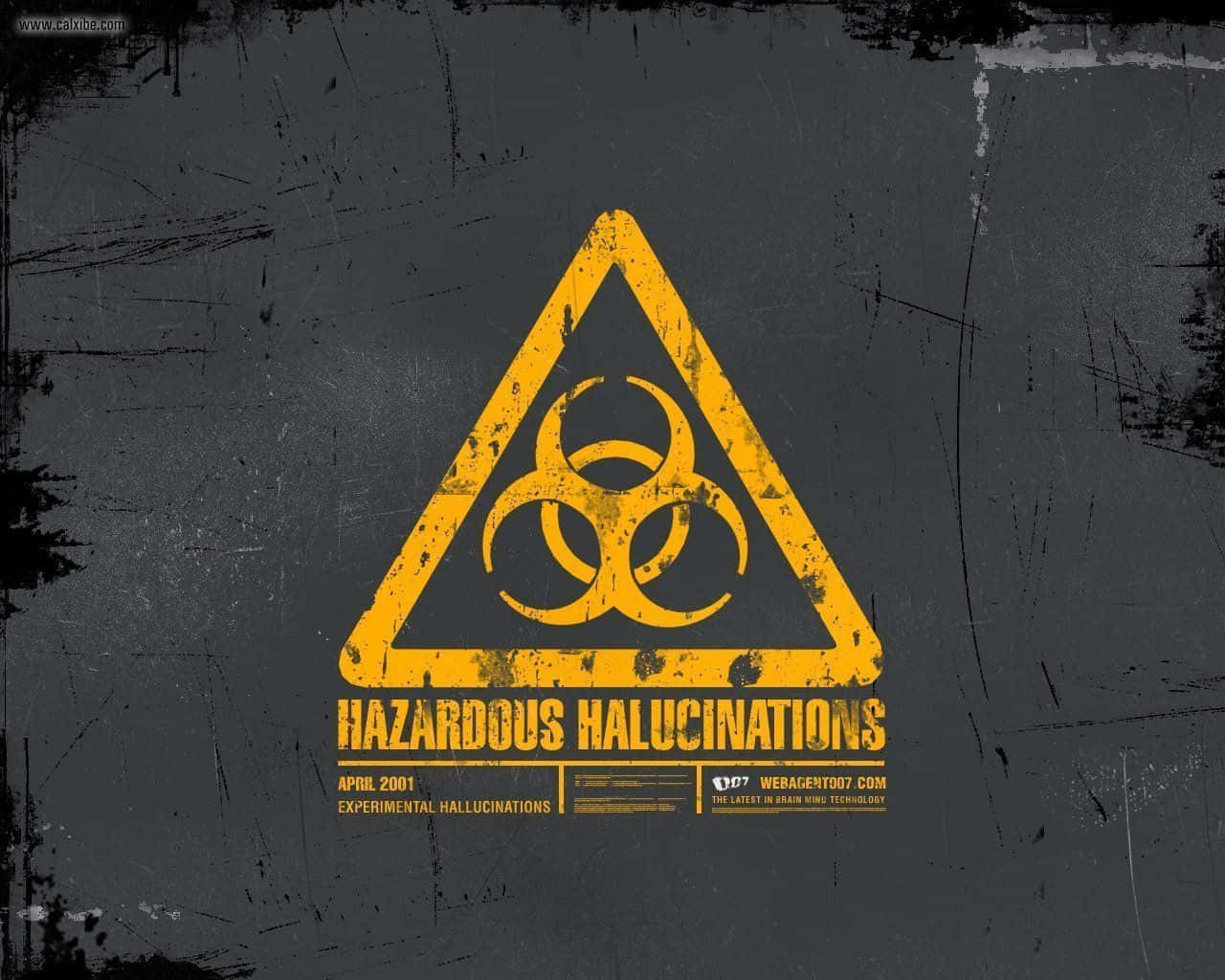 Hazardous Hallucinations Warning Sign Background