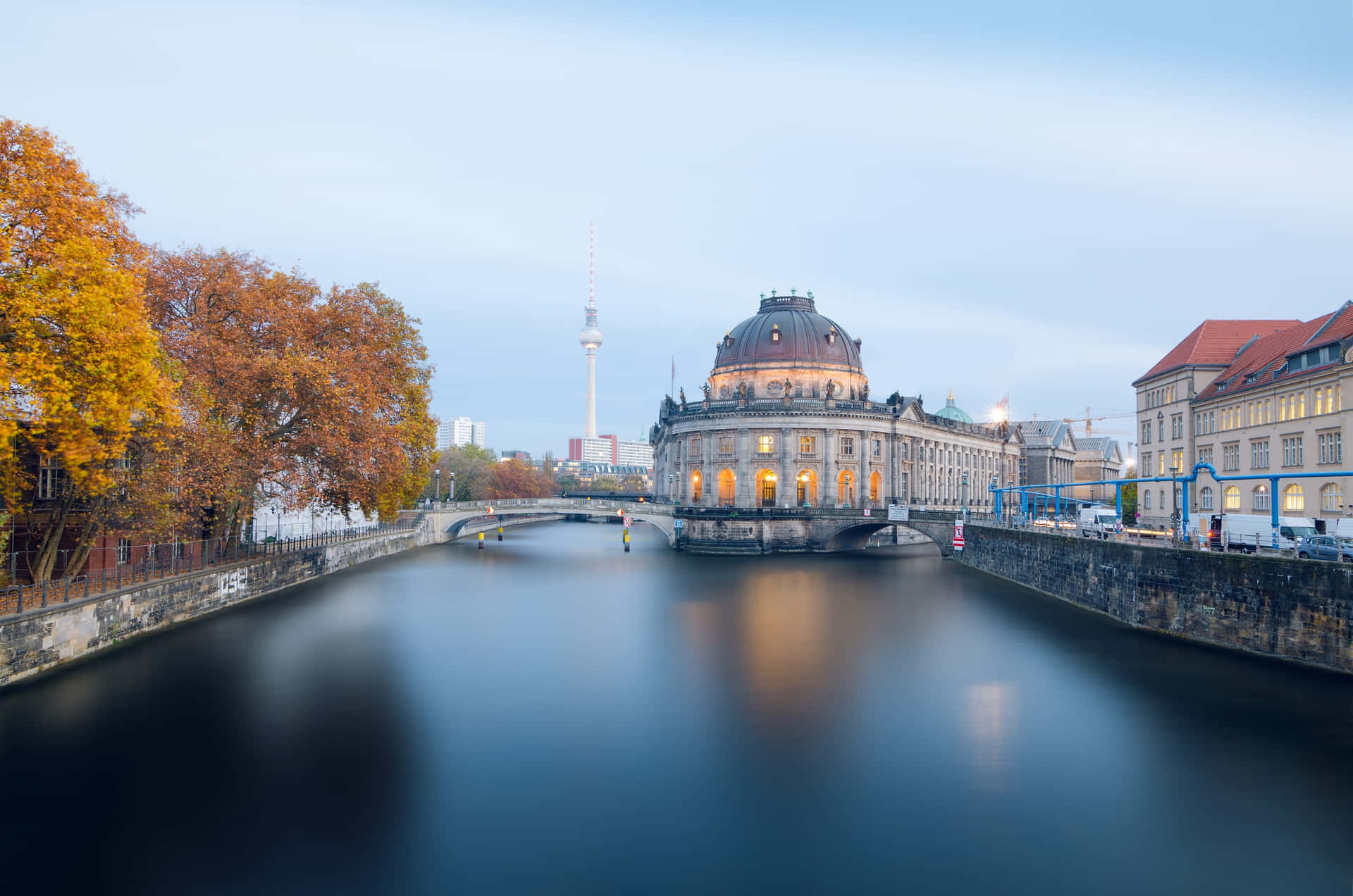 Hazy Photo Of Museum Island Background