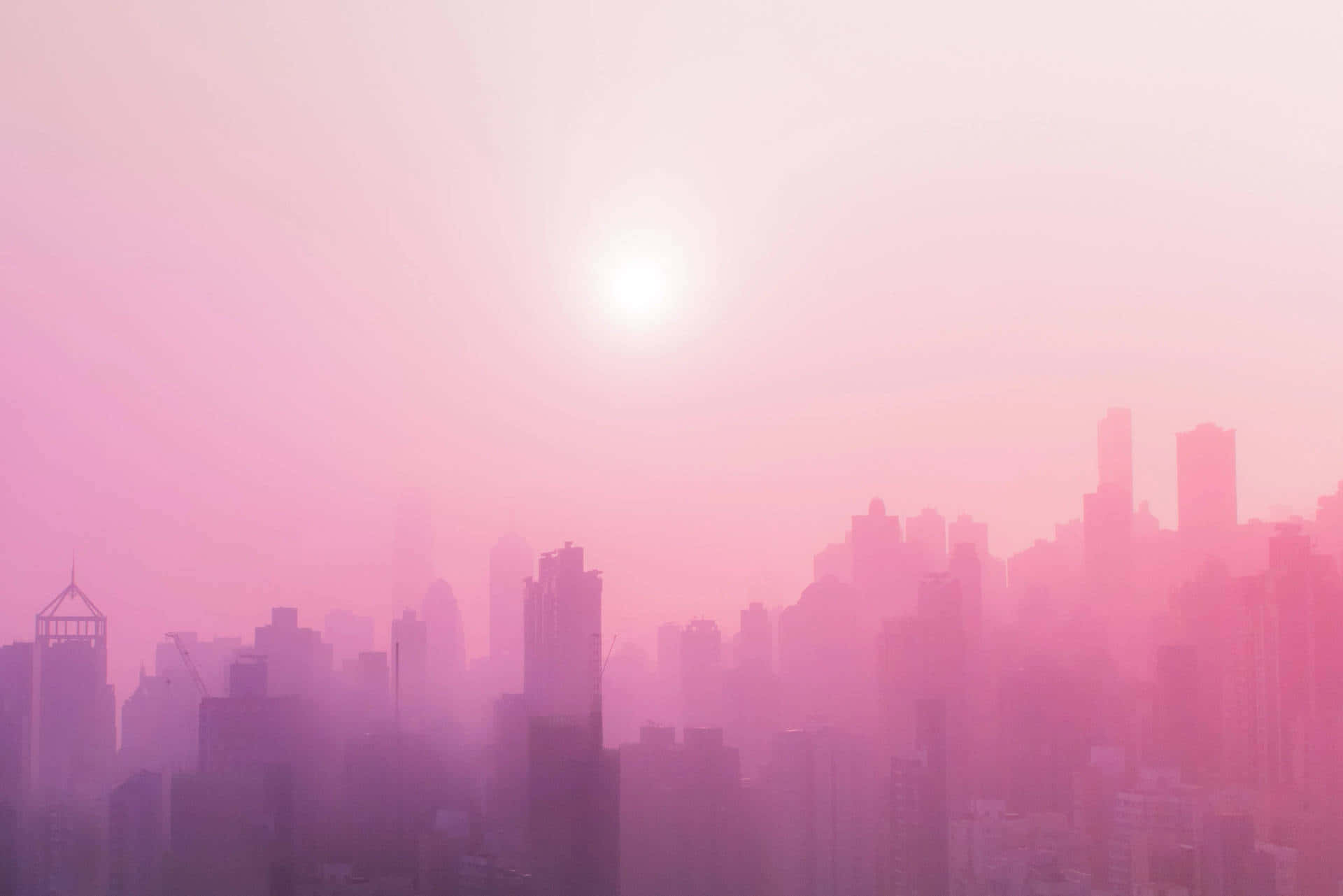 Hazy Pink City Art Background