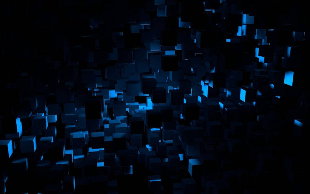 Hd Abstract Dark Blue Cubes Background
