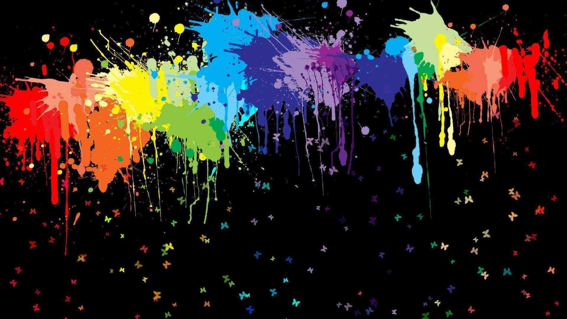 Hd Abstract Rainbow Paint Splash Background