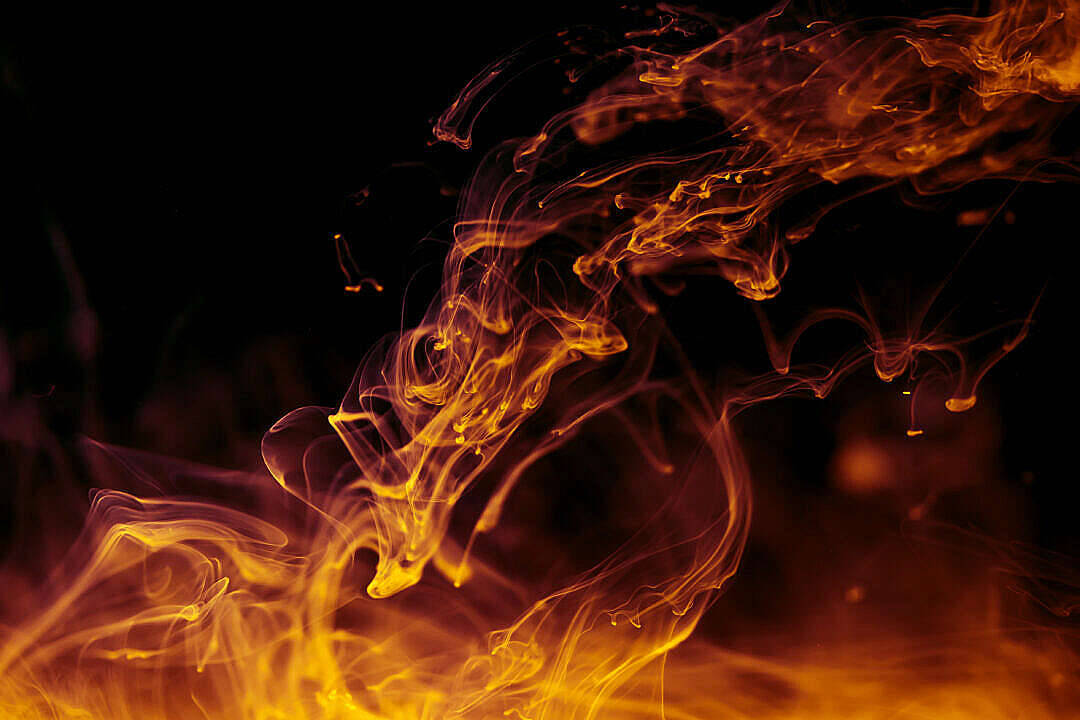 Hd Abstract Yellow Fire In A Black Backdrop