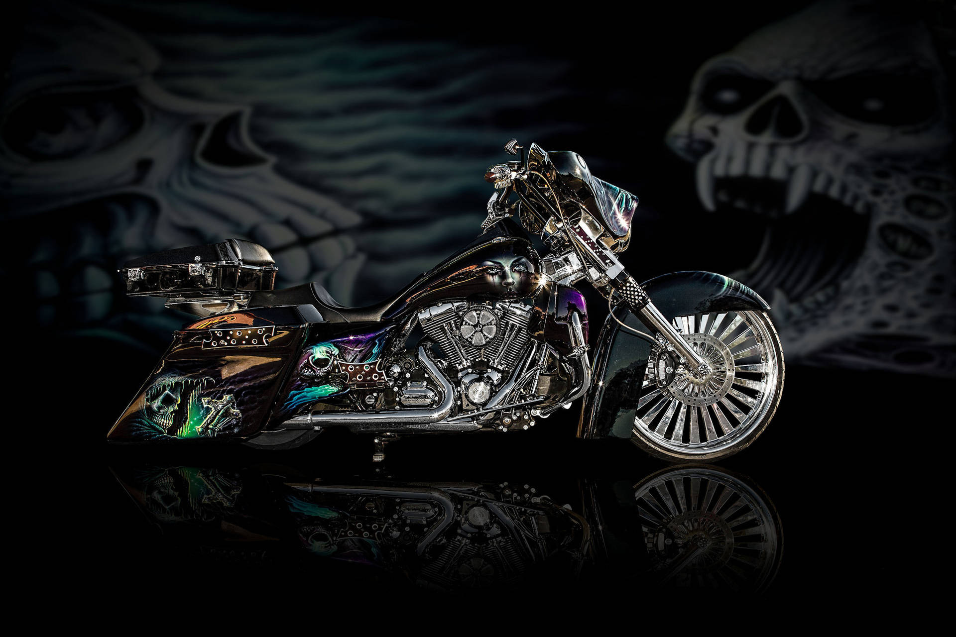 Hd Airbrushed Motorcycle Background