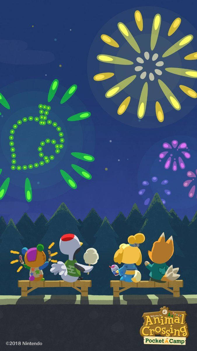 Hd Animal Crossing Fireworks Background