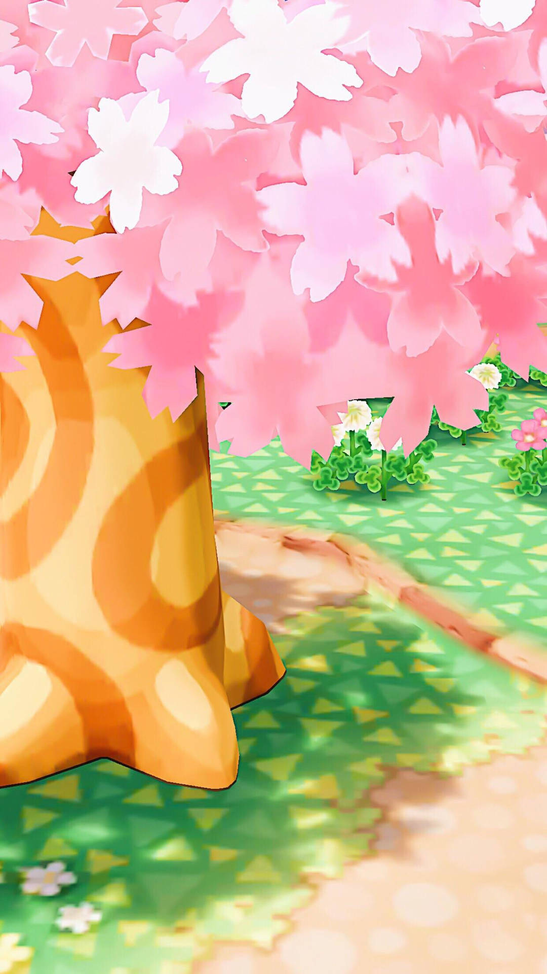 Hd Animal Crossing Pink Tree Background