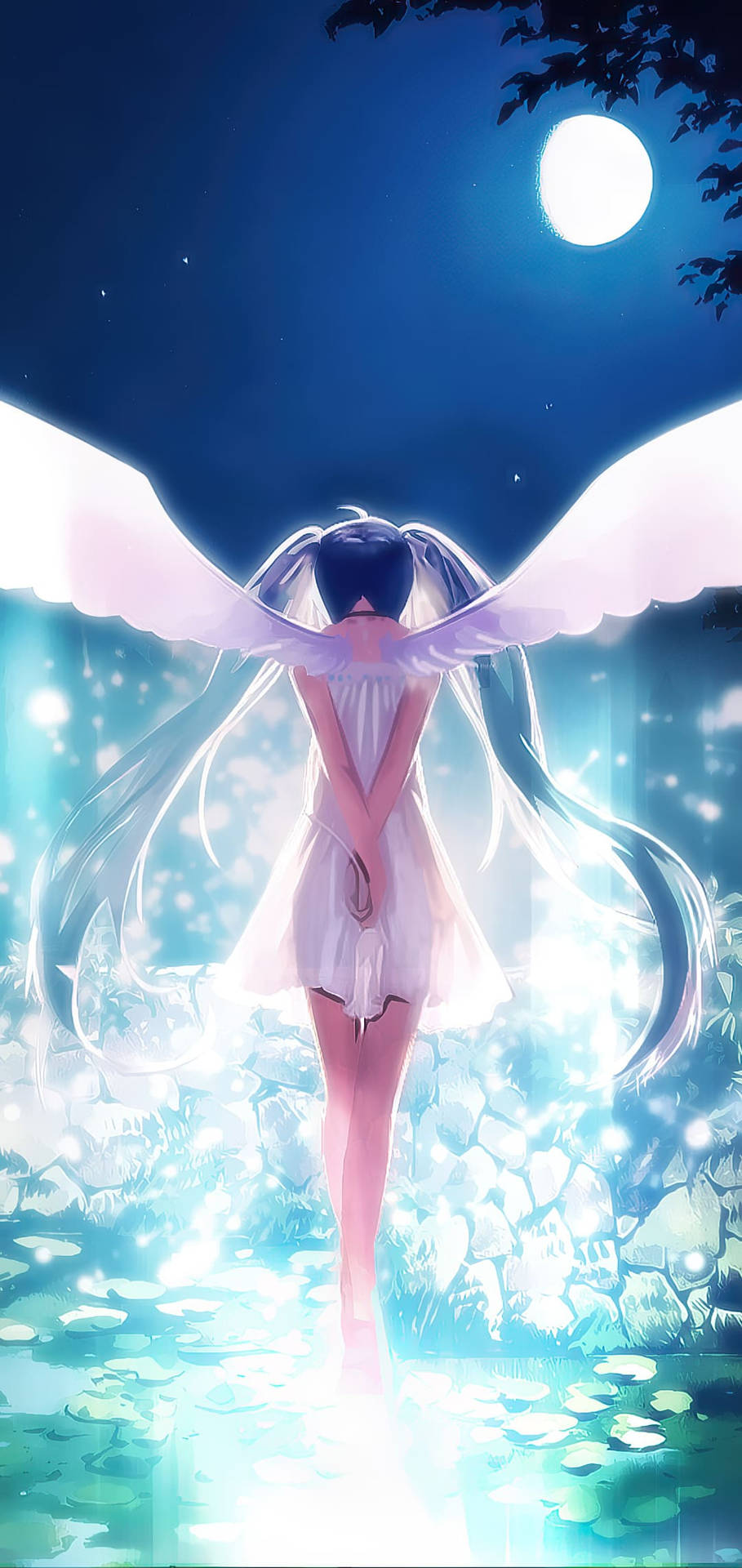 Hd Anime Phone Angel Hatsune Miku On Water