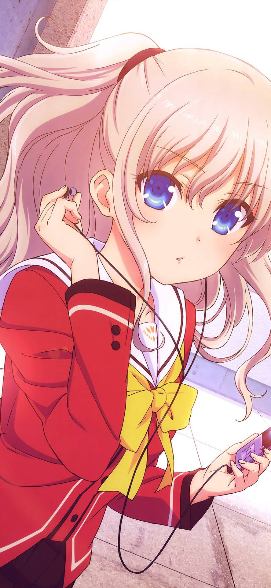 Hd Anime Phone Nao Tomori Wearing Earphones Background