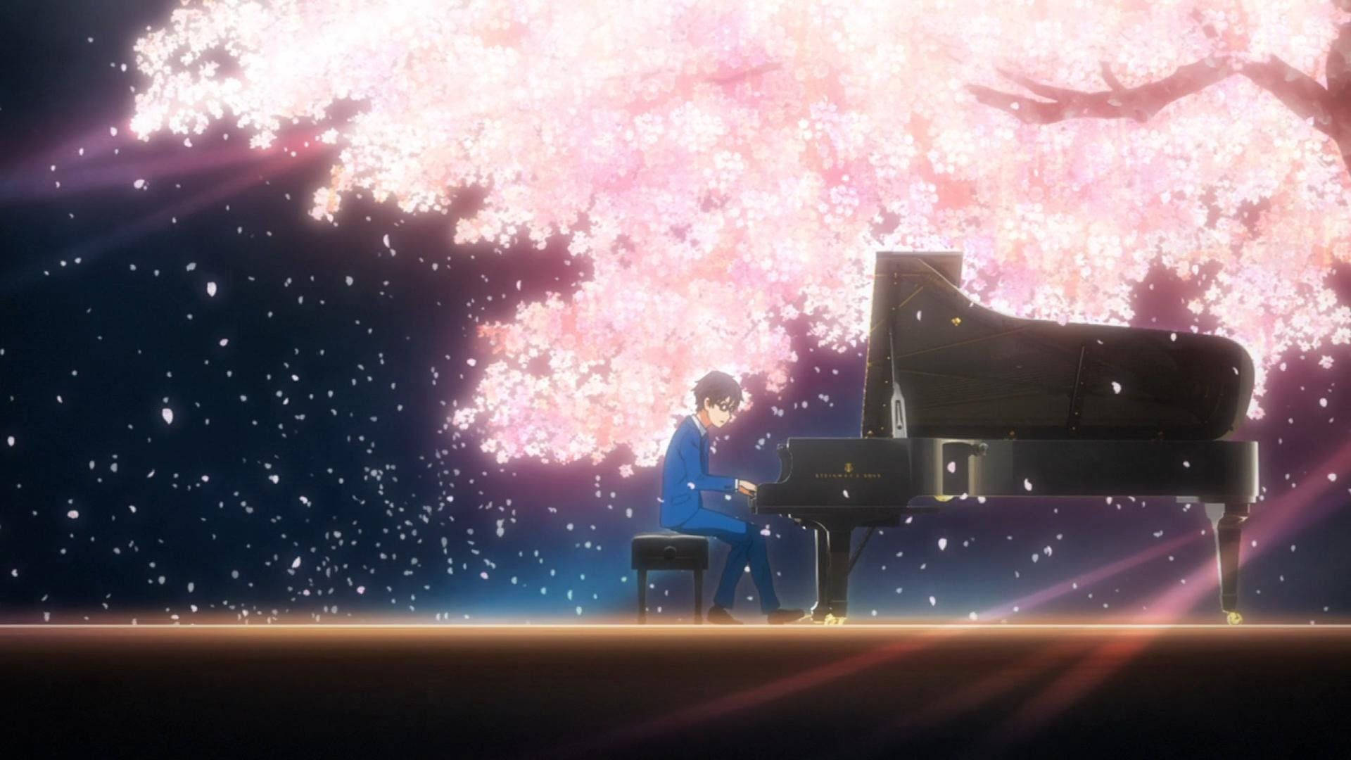 Hd Arima And Sakura Tree Of Your Lie In April Background