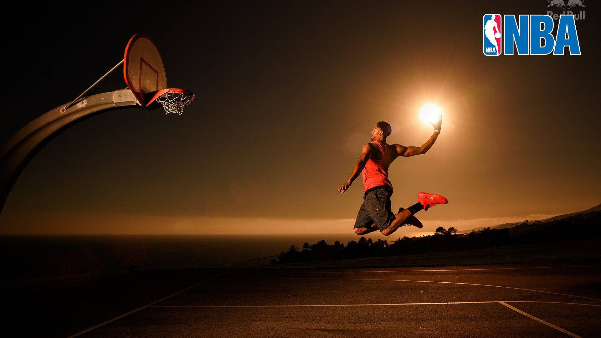 Hd Basketball With Sun Background
