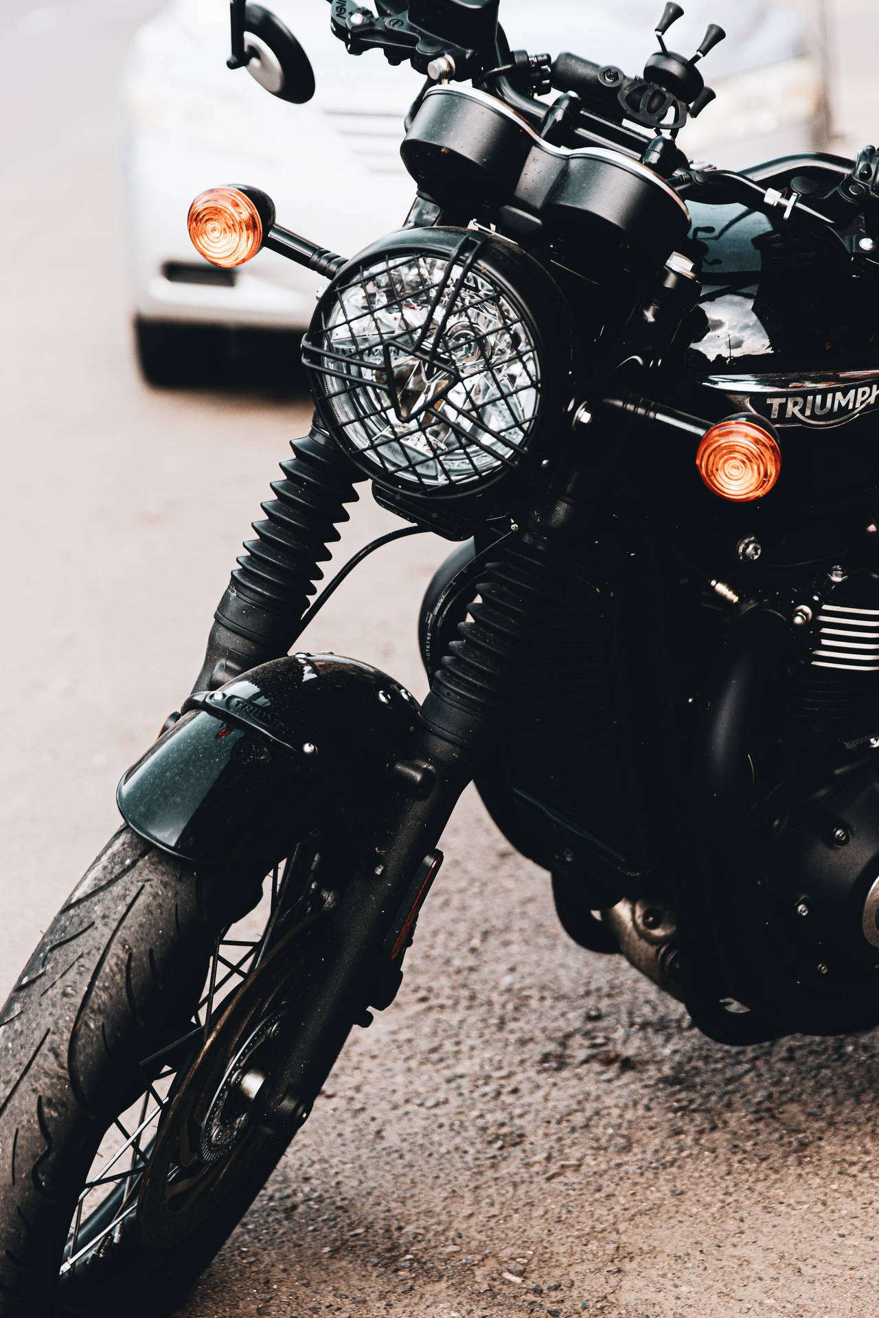 Hd Black Motorcycle Close-up Background