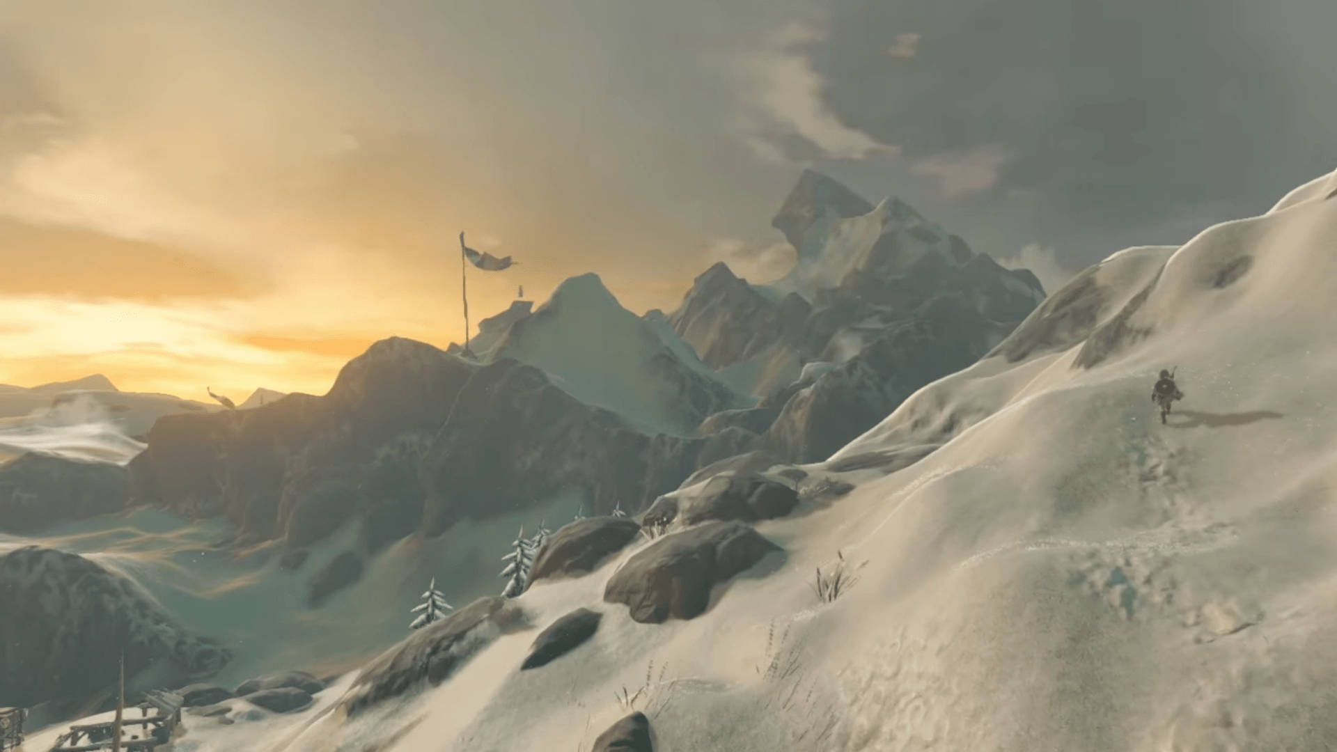 Hd Breath Of The Wild Snow Mountain Background