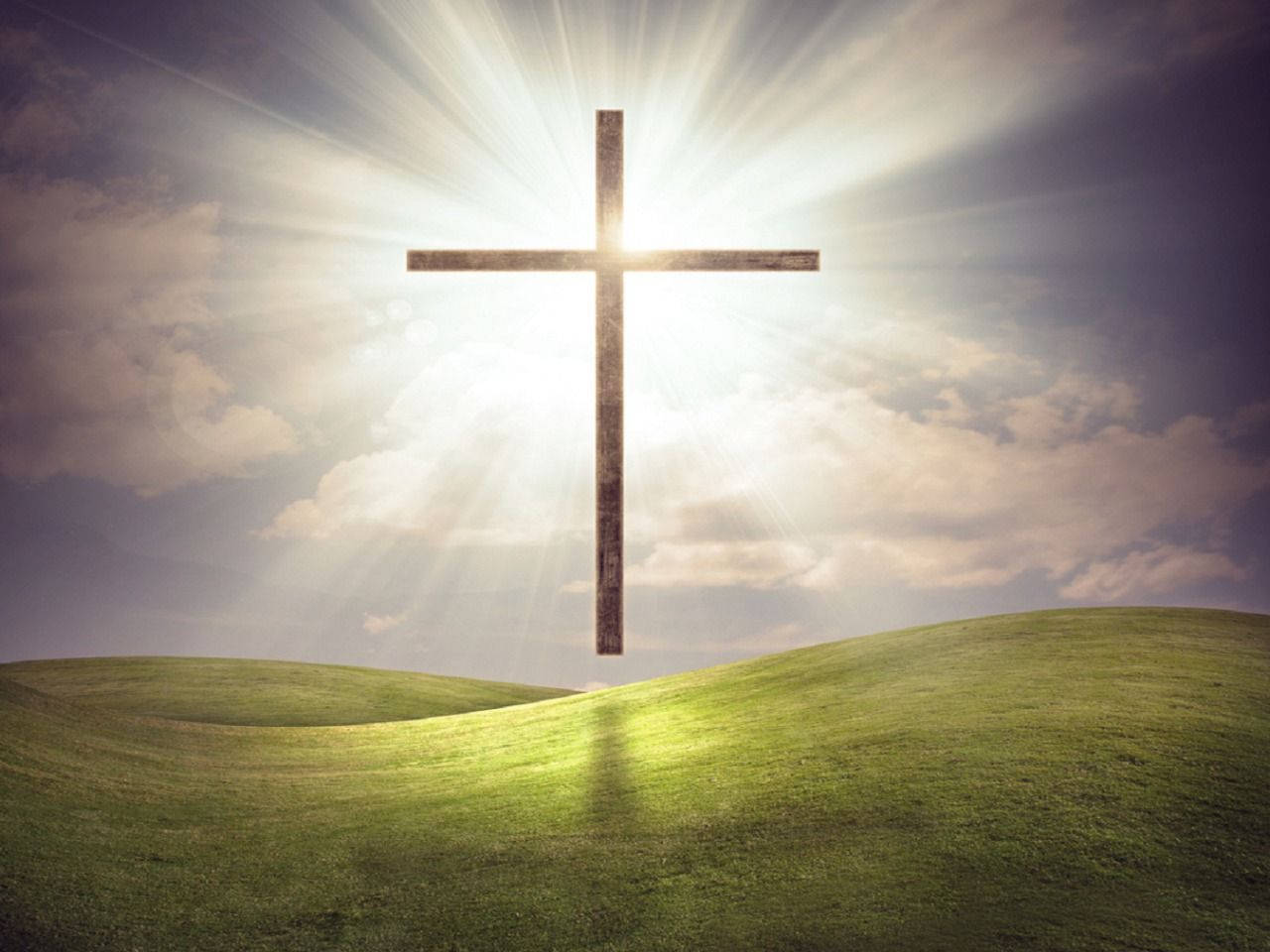 Hd Bright Floating Cross Background