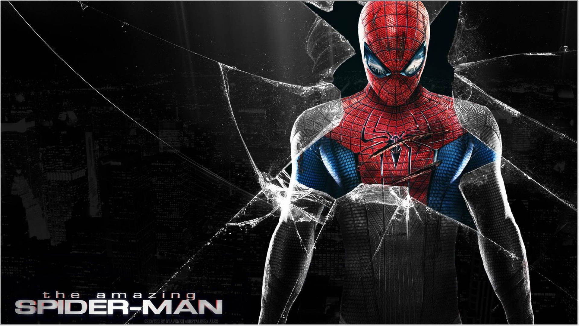 Hd Broken Screen Spider-man Background