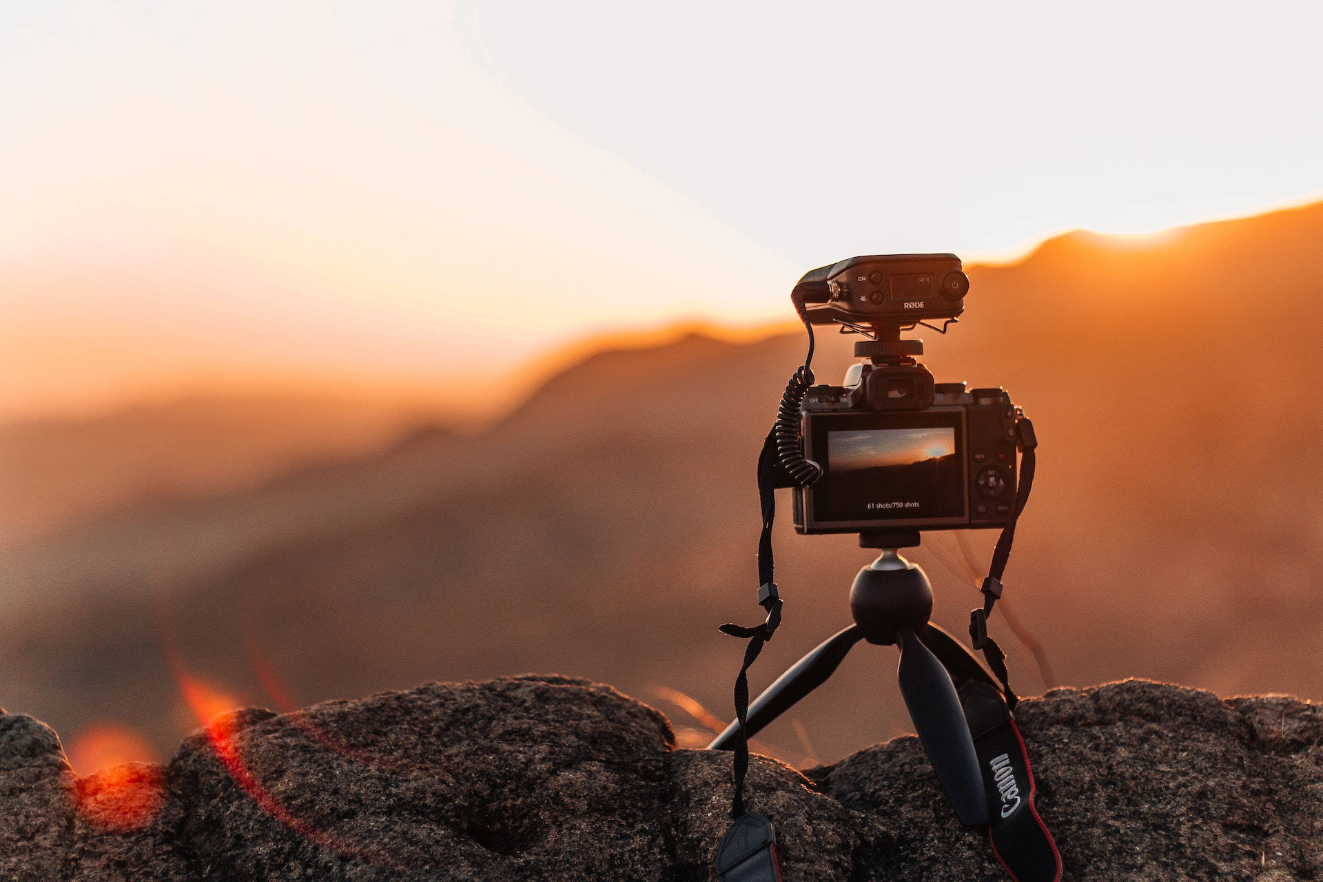 Hd Camera Mounted On A Tripod Background