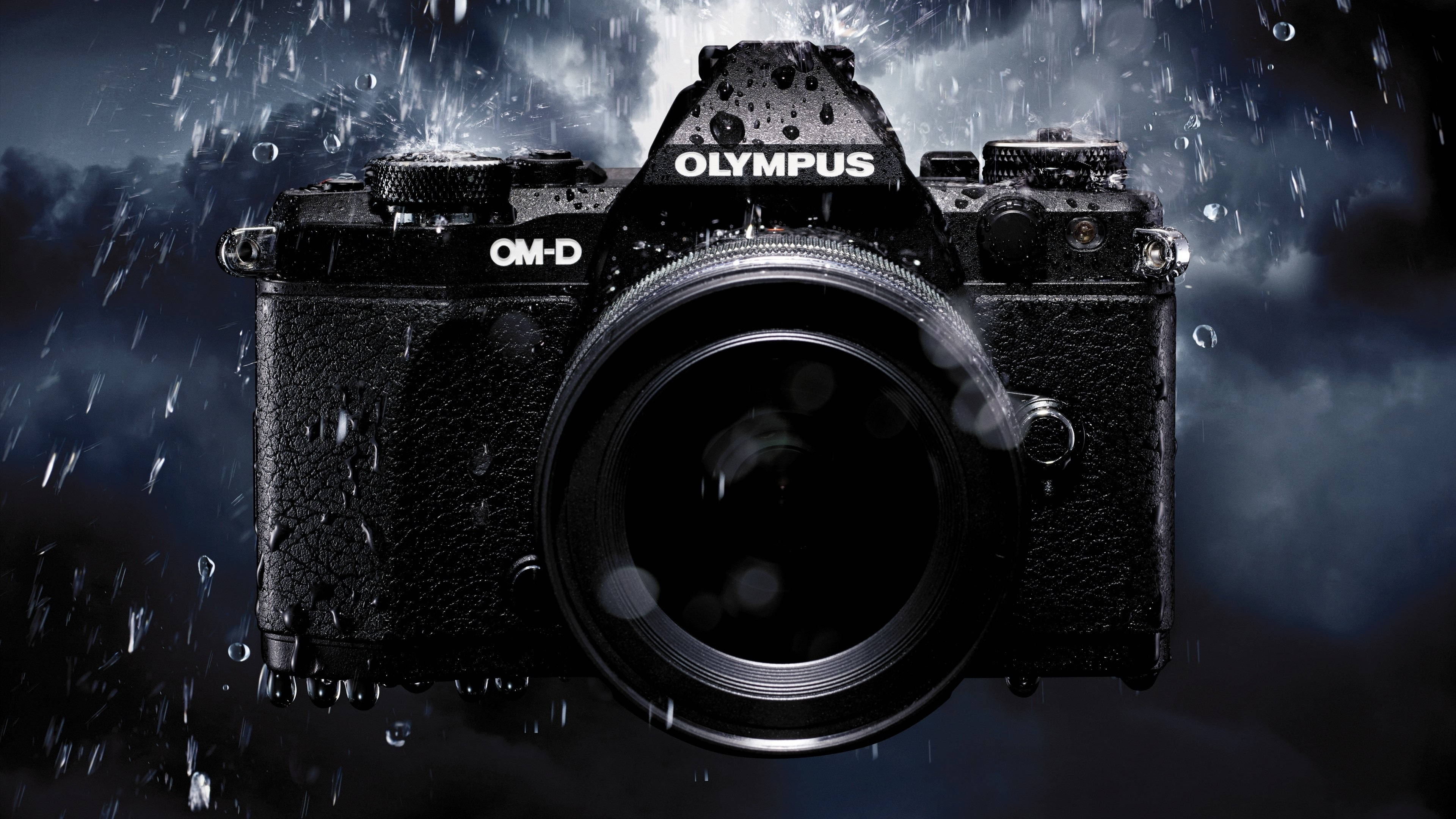 Hd Camera With Raindrops Background