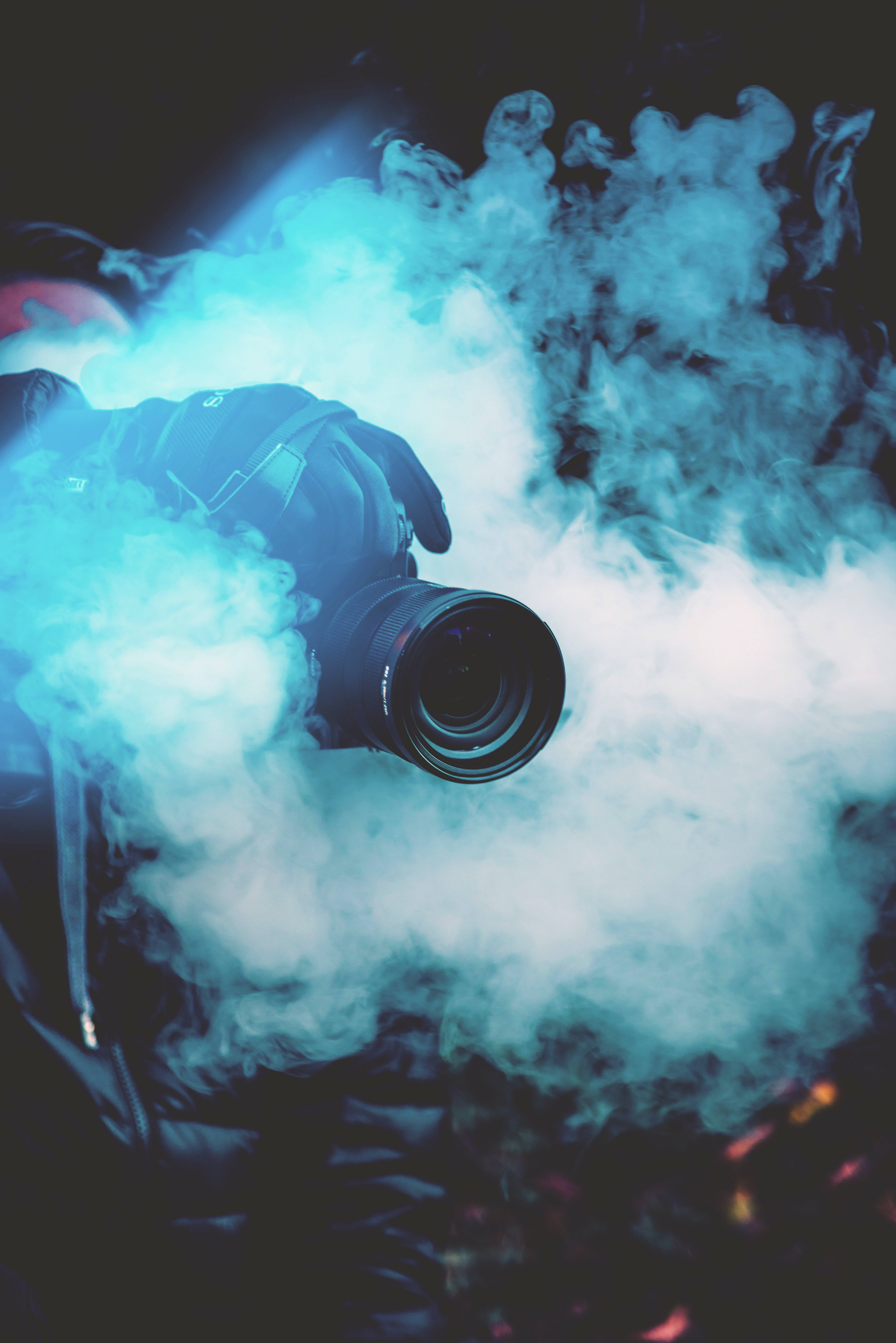 Hd Camera With Smoke Background