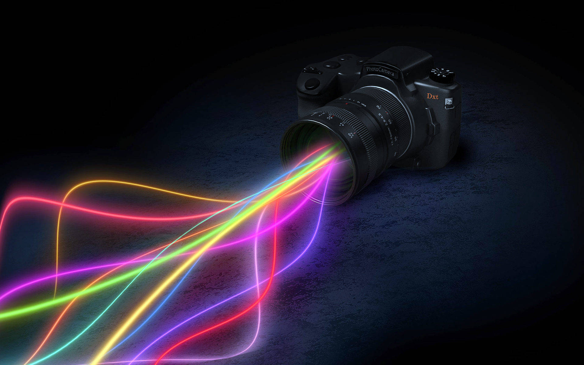 Hd Camera With Streams Of Light Background