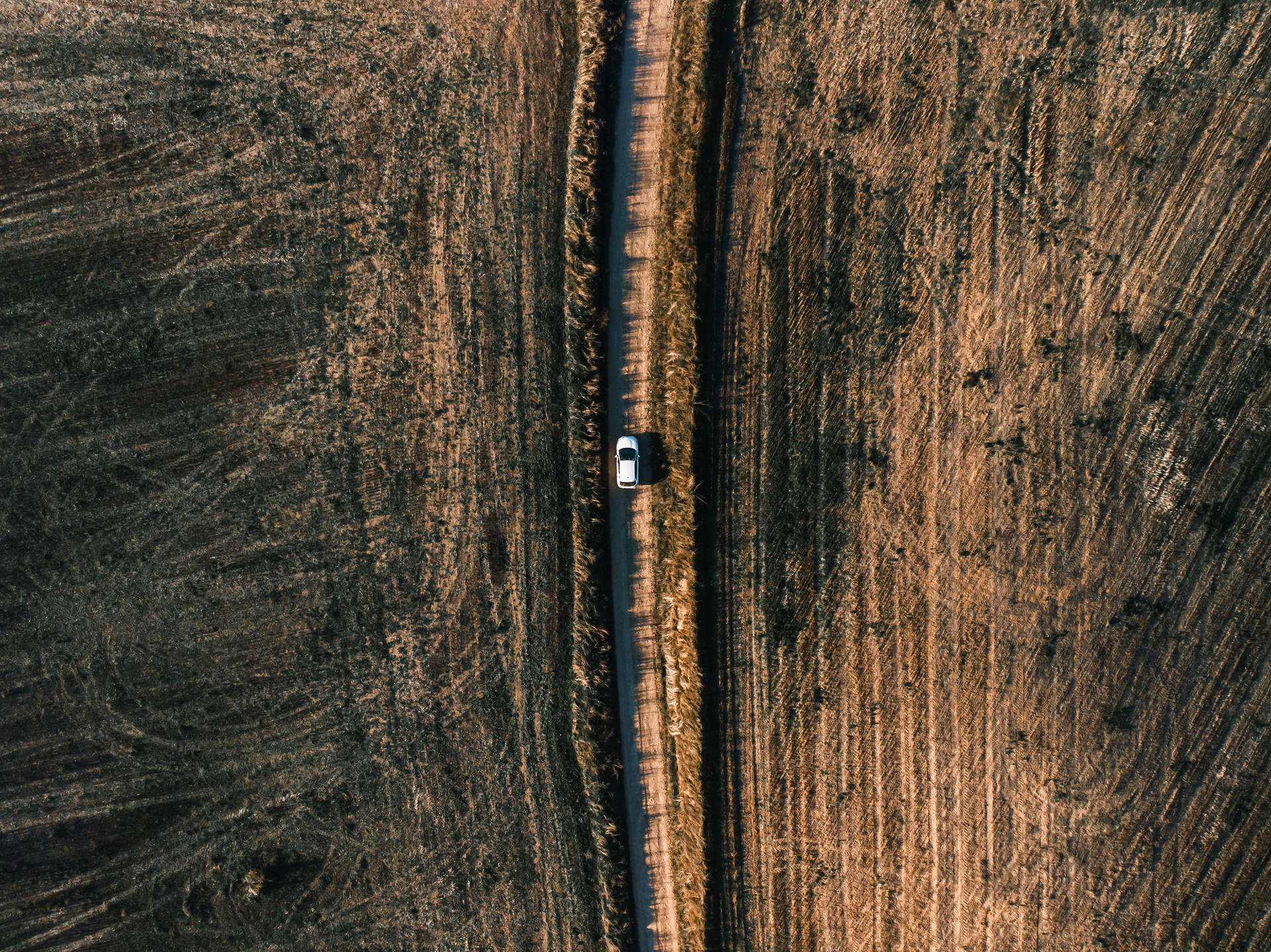 Hd Car On Dirt Aerial View Background