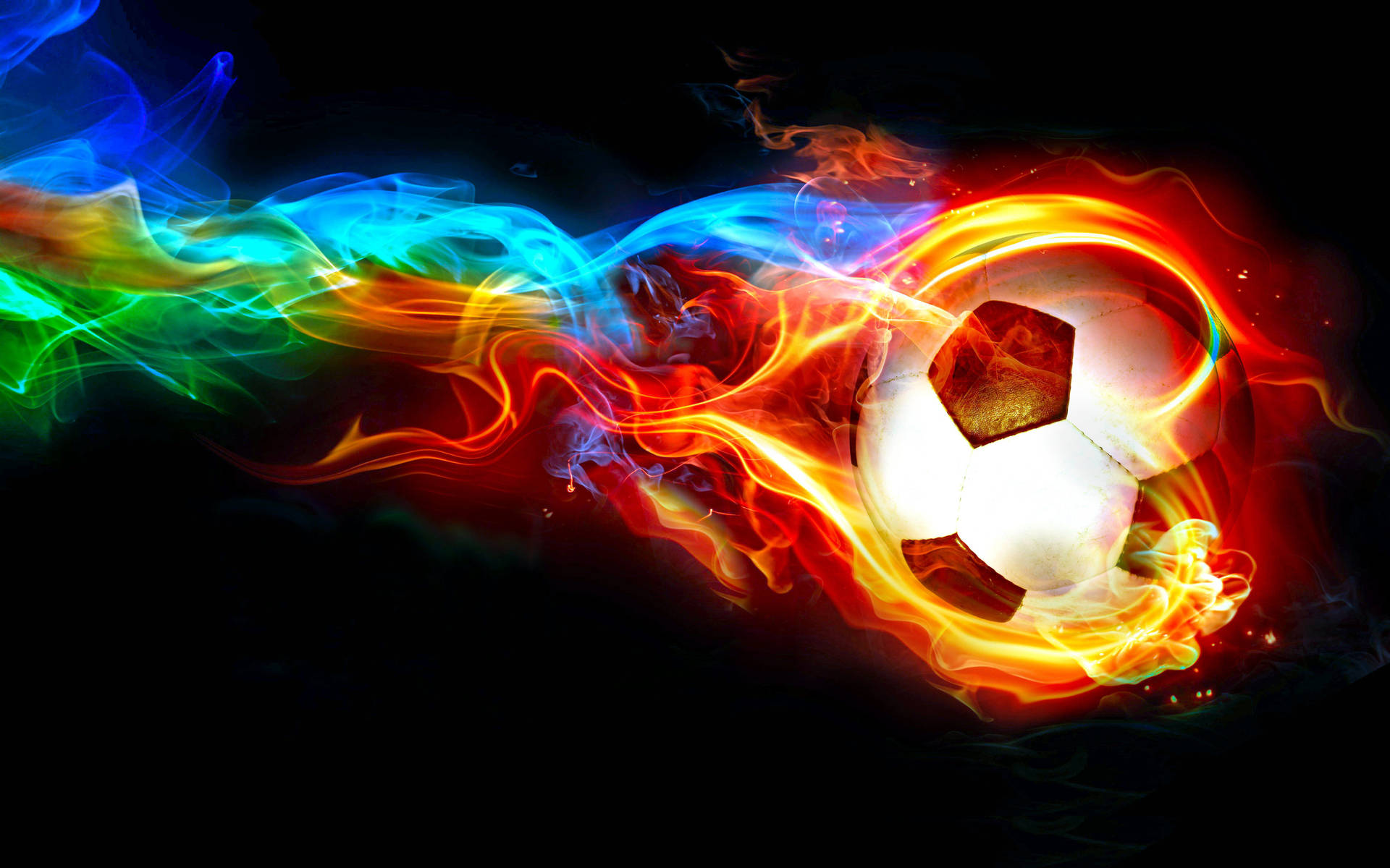 Hd Fiery Soccer Ball Background
