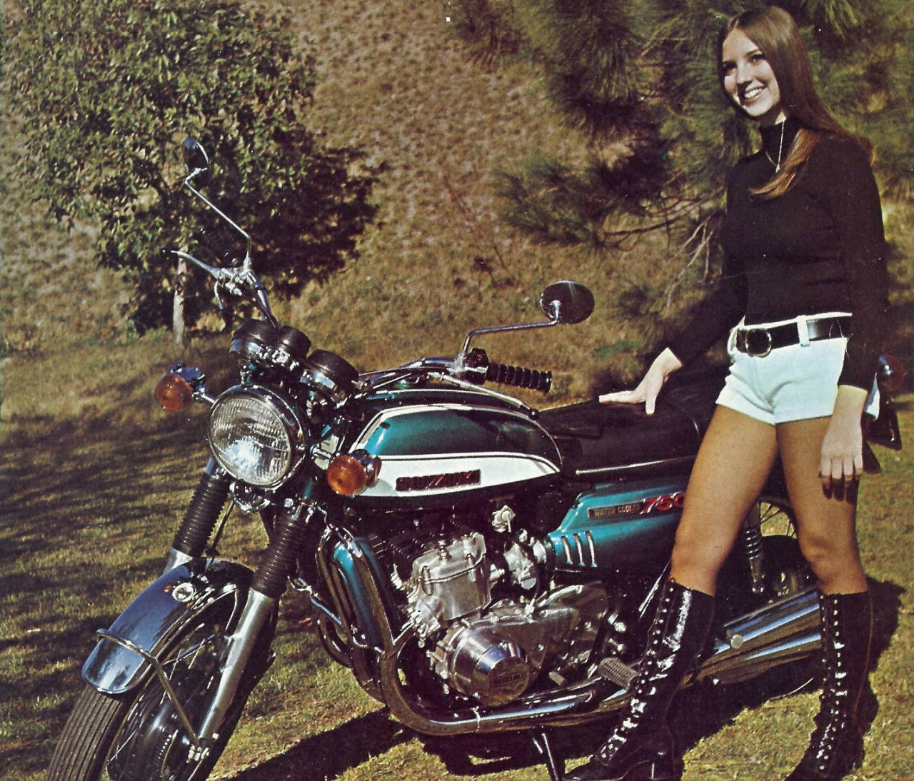 Hd Girl And Suzuki Motorcycle Background