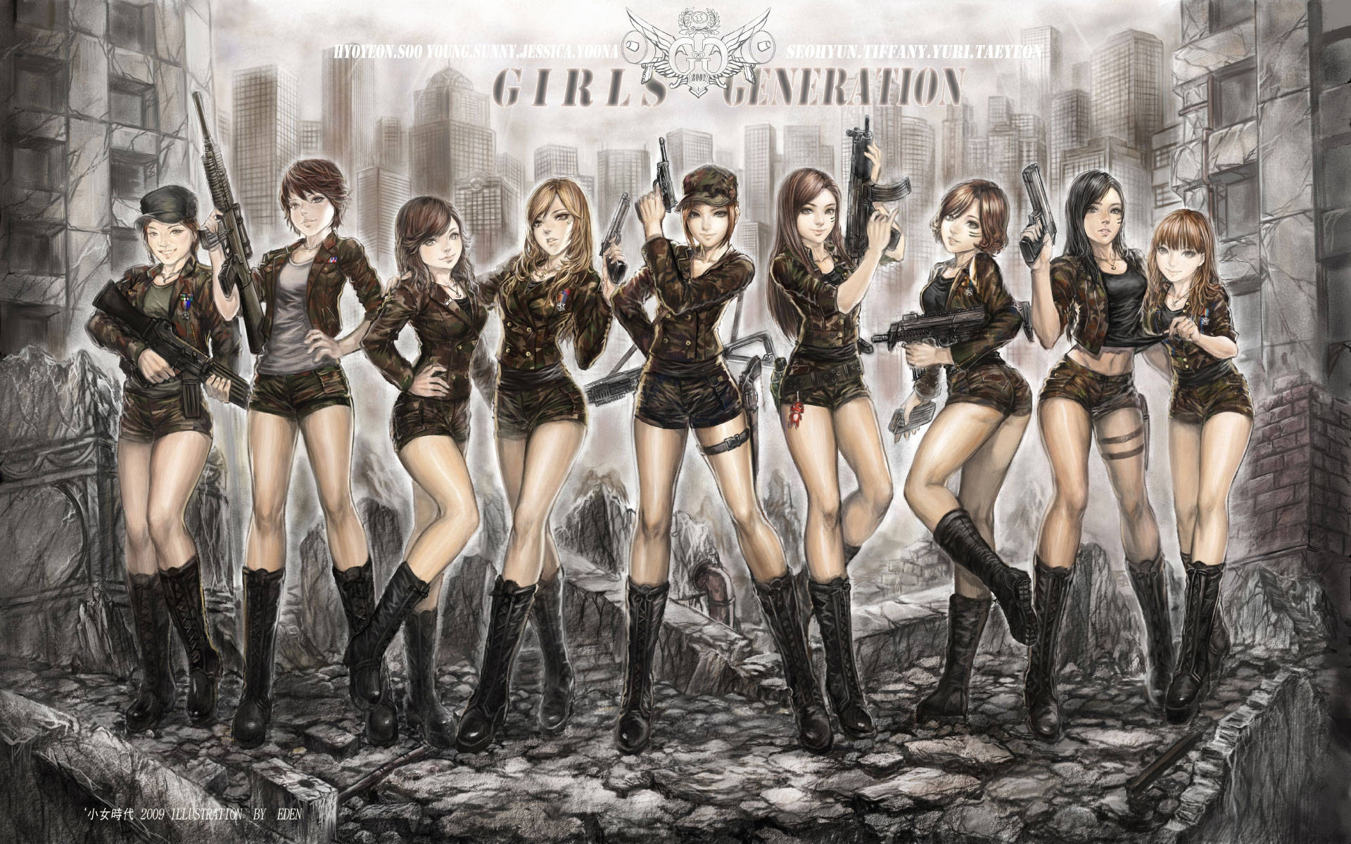 Hd Girls' Generation Drawing Background