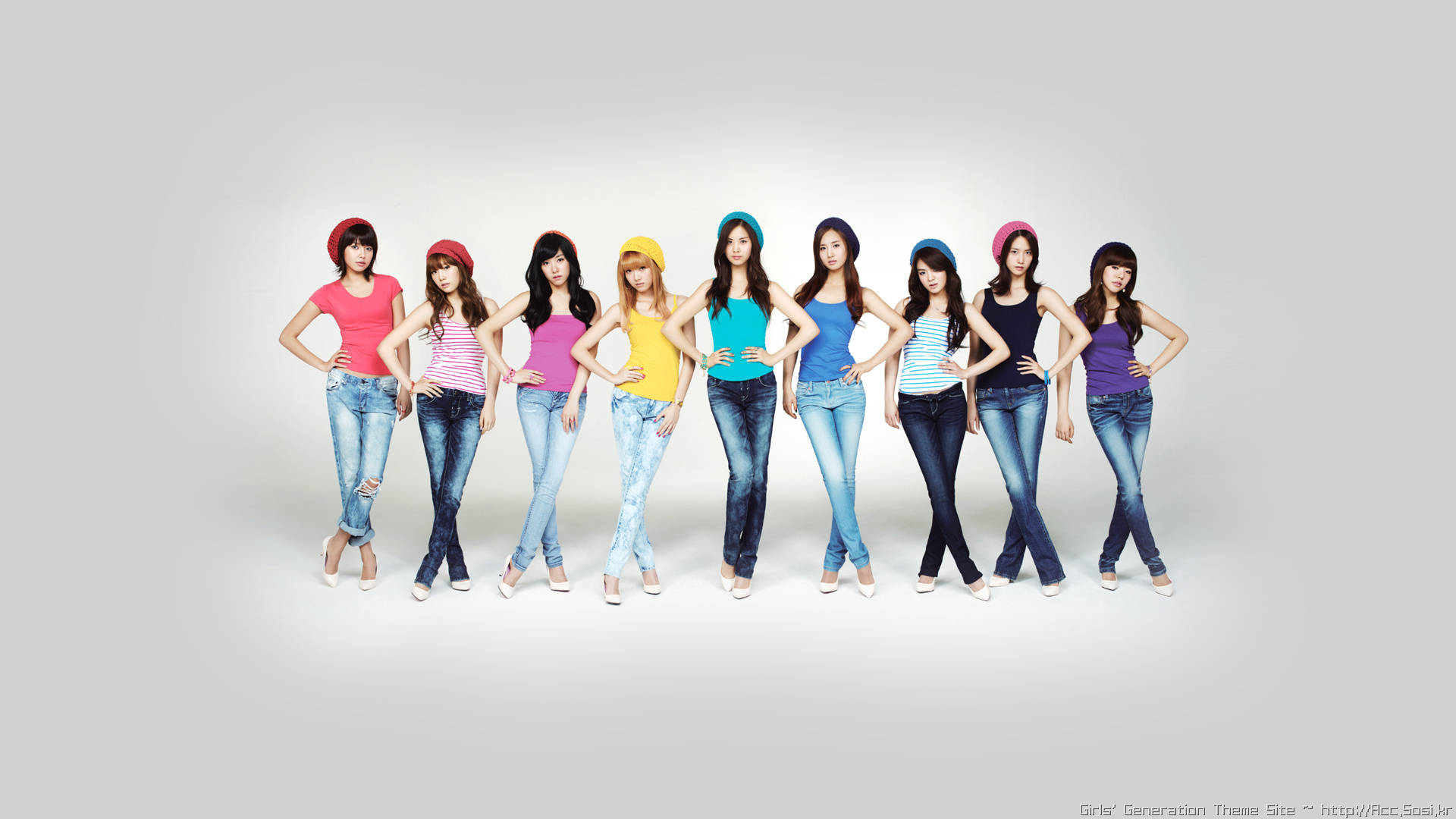 Hd Girls' Generation Washed-out Jeans Background