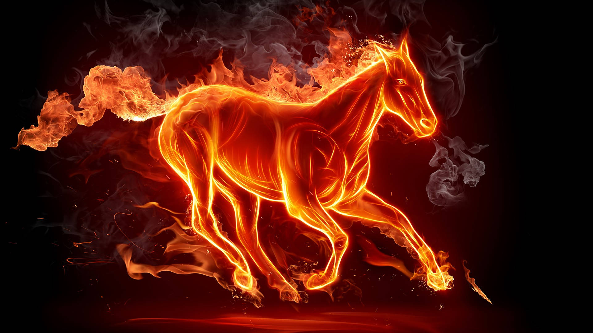 Hd Horse God Of Fire Background