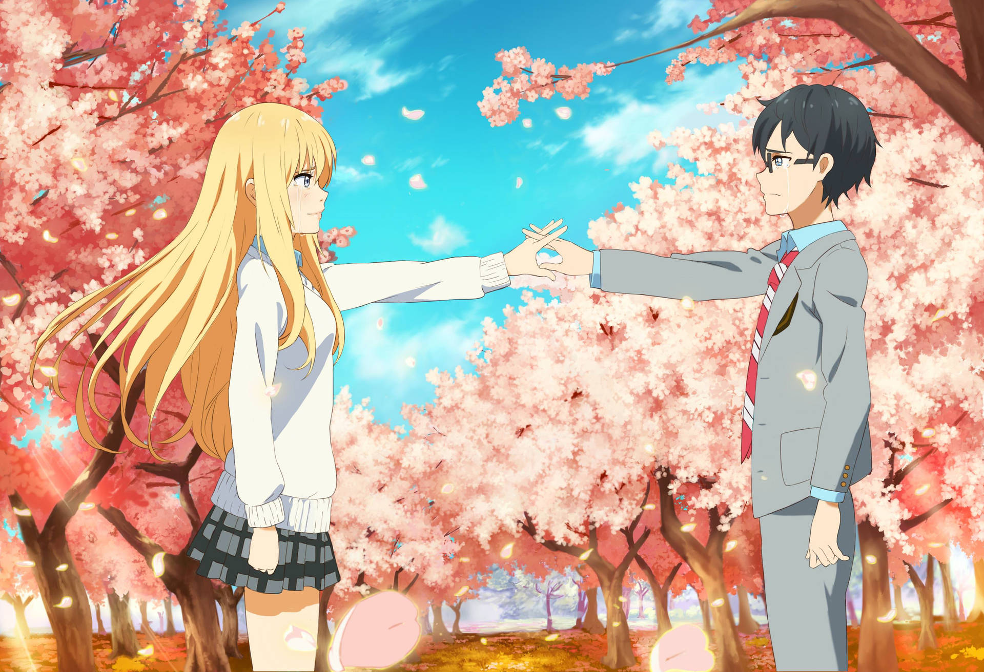 Hd Kaori And Kosei Of Your Lie In April Background