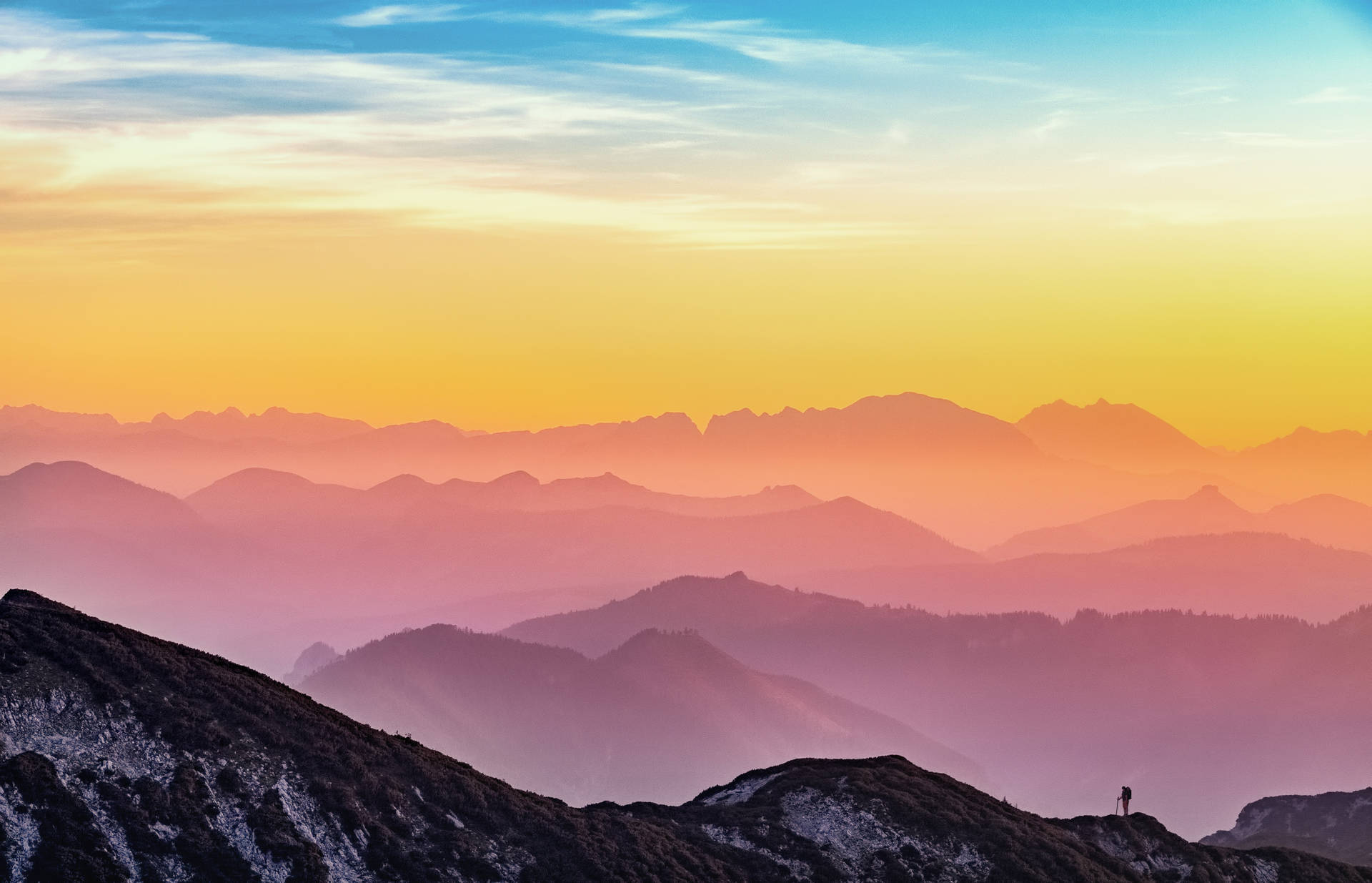 Hd Landscape Desktop Mountain Range Silhouette