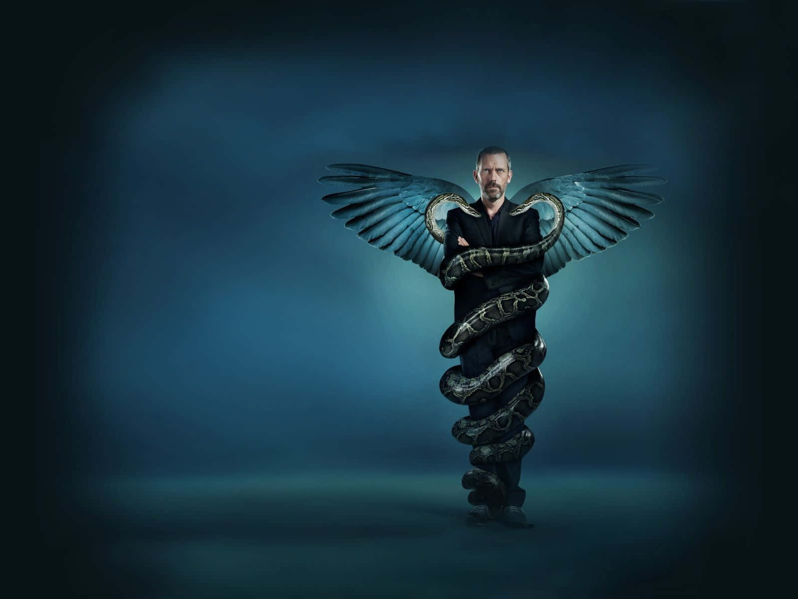 Hd Medical Staff With Wings And Snake