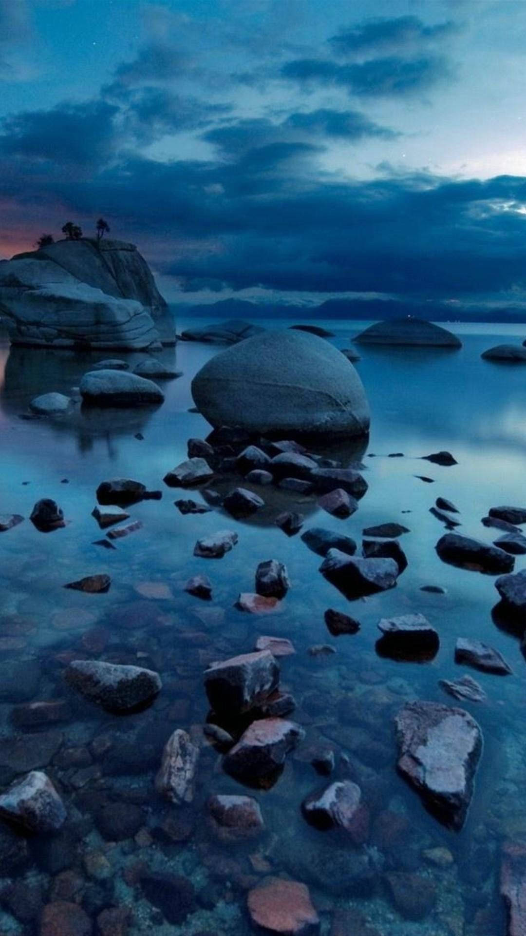 Hd Nature Phone Rocky Sea Background