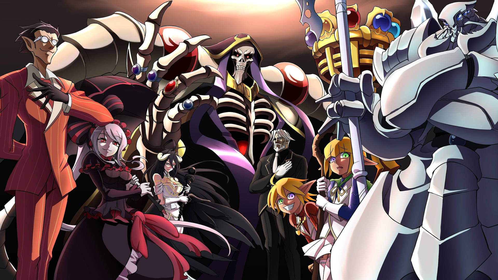 Hd Overlord Ainz Ooal Gown And Floor Guardians Background