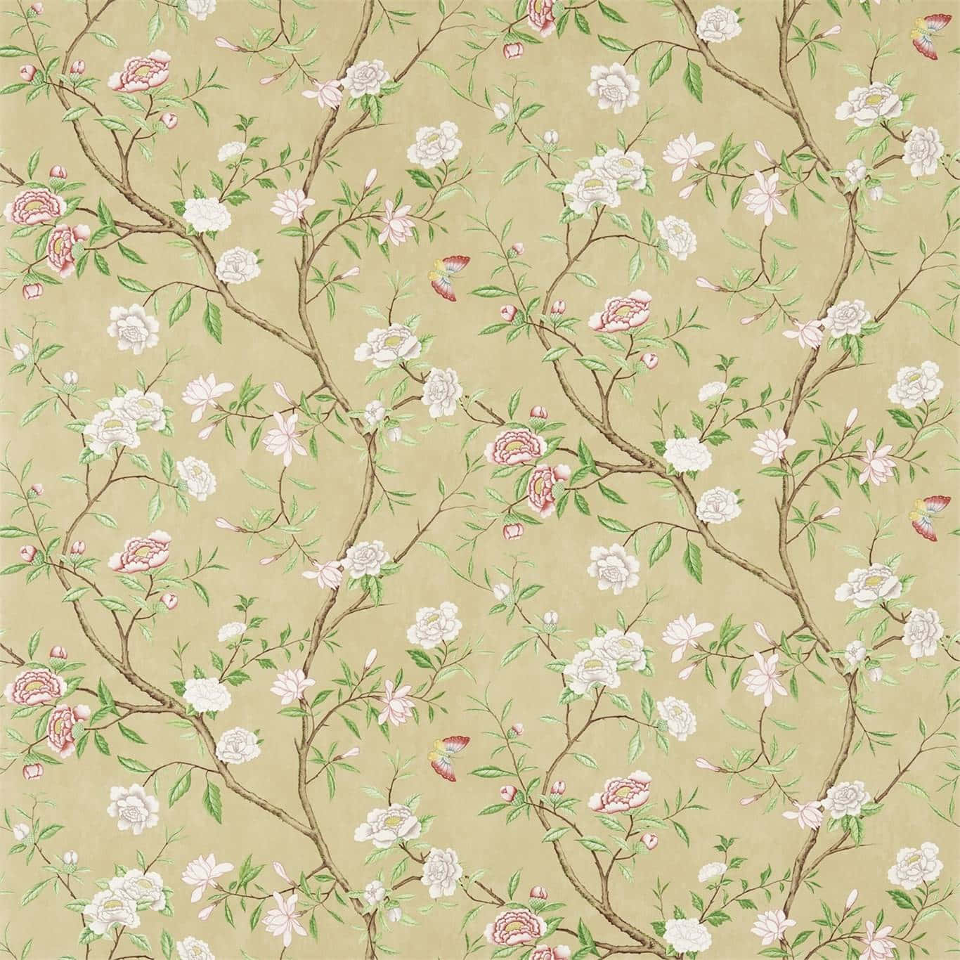 Hd Pattern Roses And Butterflies Background