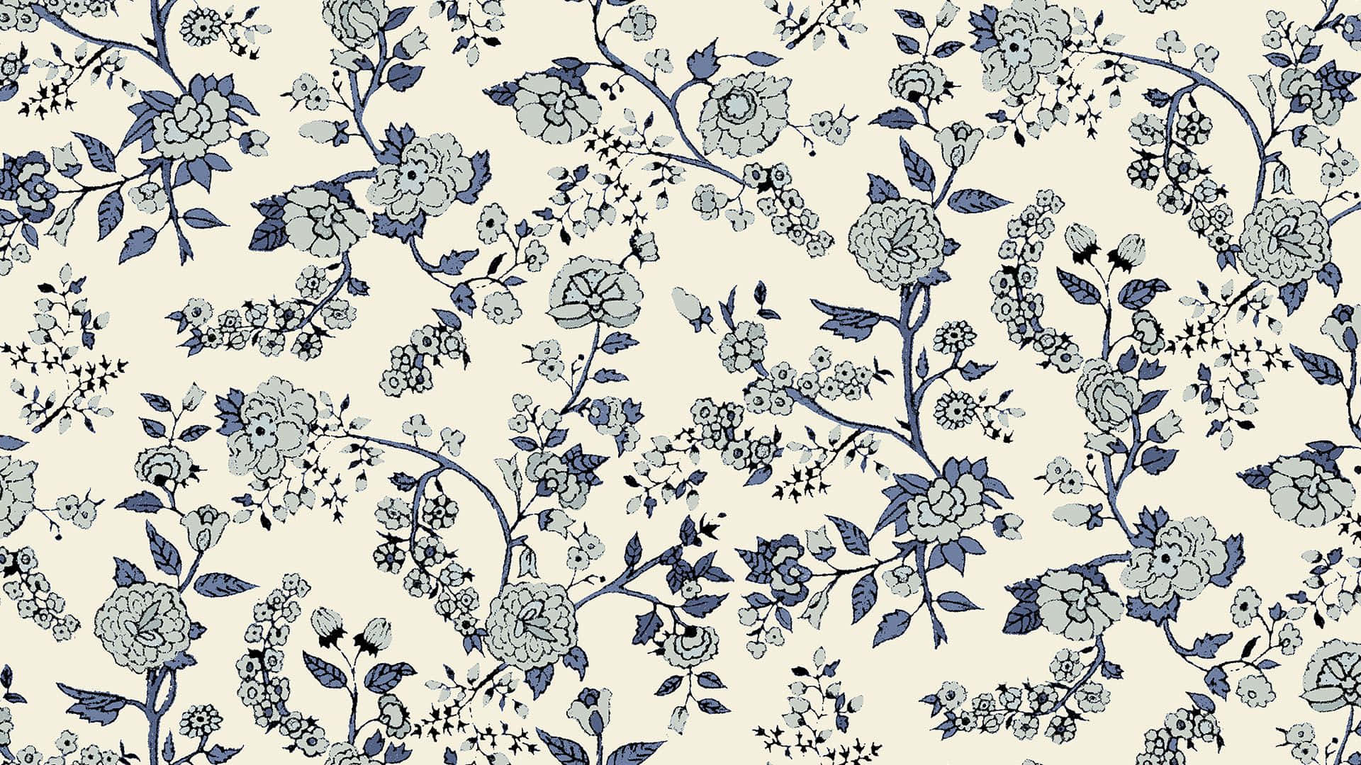 Hd Pattern Vintage Blue Floral Background