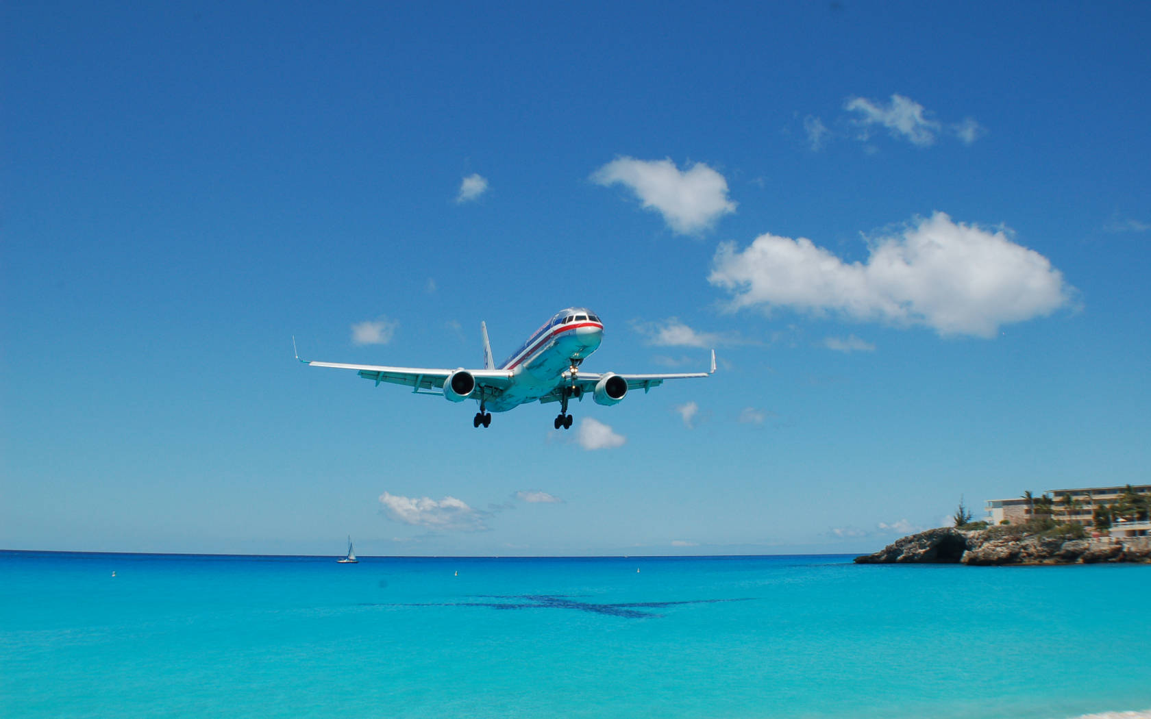 Hd Plane Flying Over Beach Background