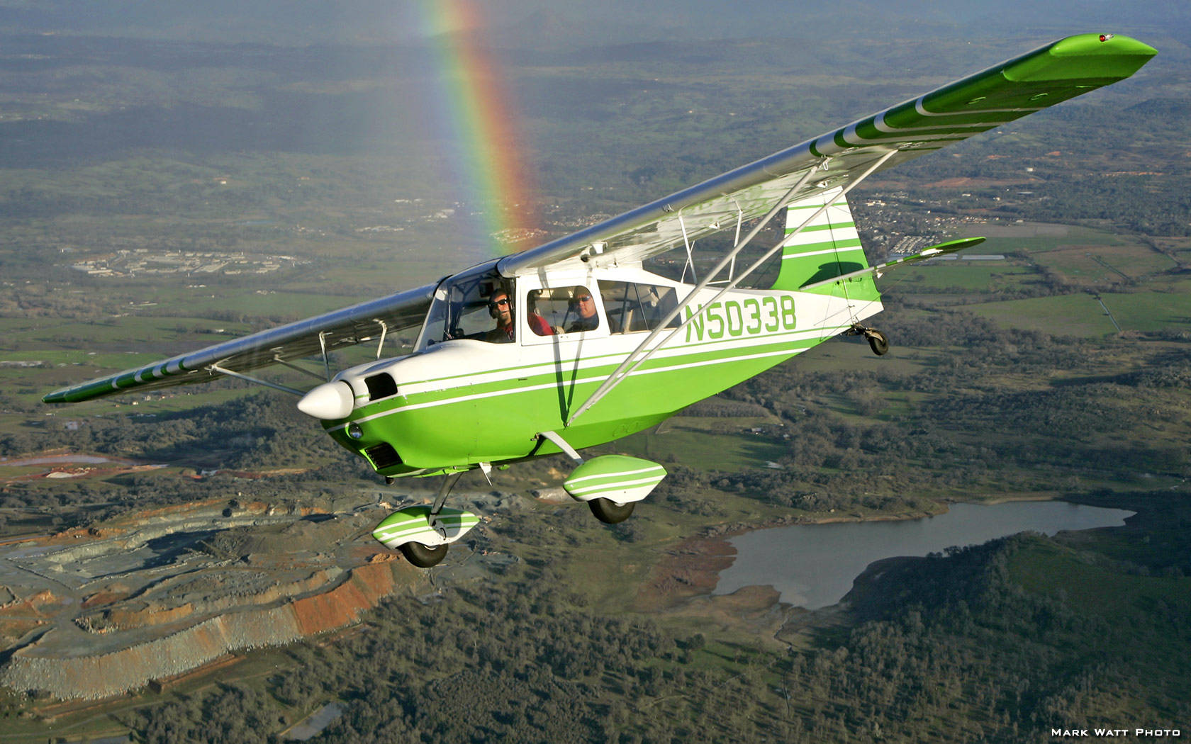 Hd Plane Flying With Rainbow Background