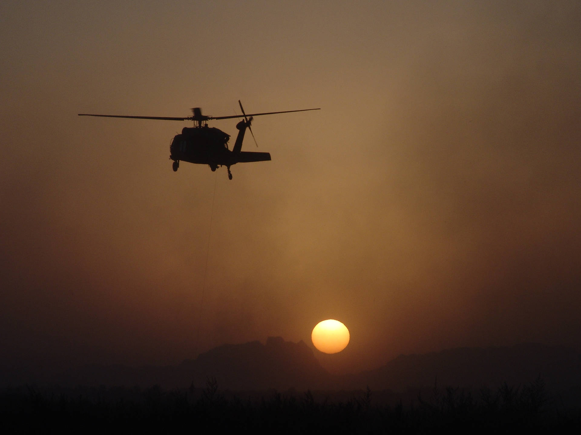 Hd Plane Helicopter Dusk Background