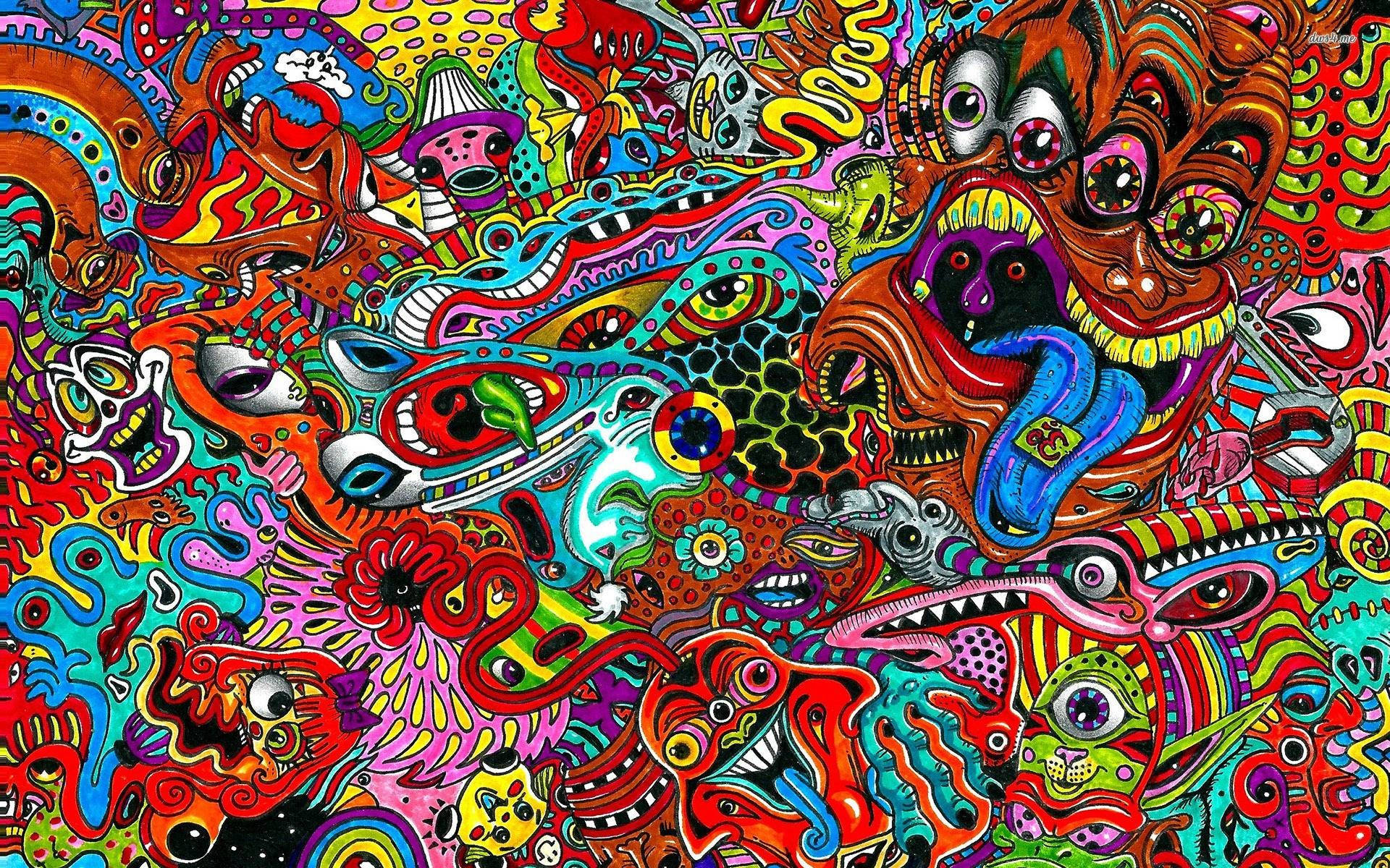 Hd Psychedelic Faces Background