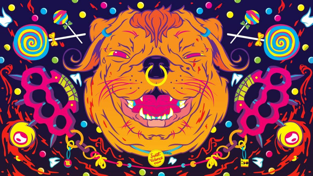 Hd Psychedelic Space Dog Background