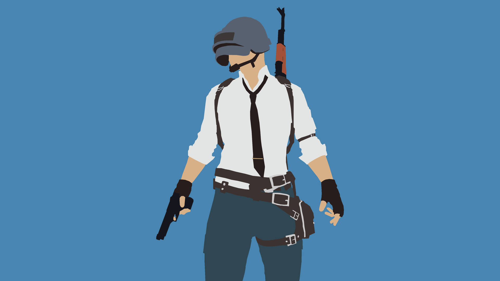 Hd Pubg Character On Blue Background Background