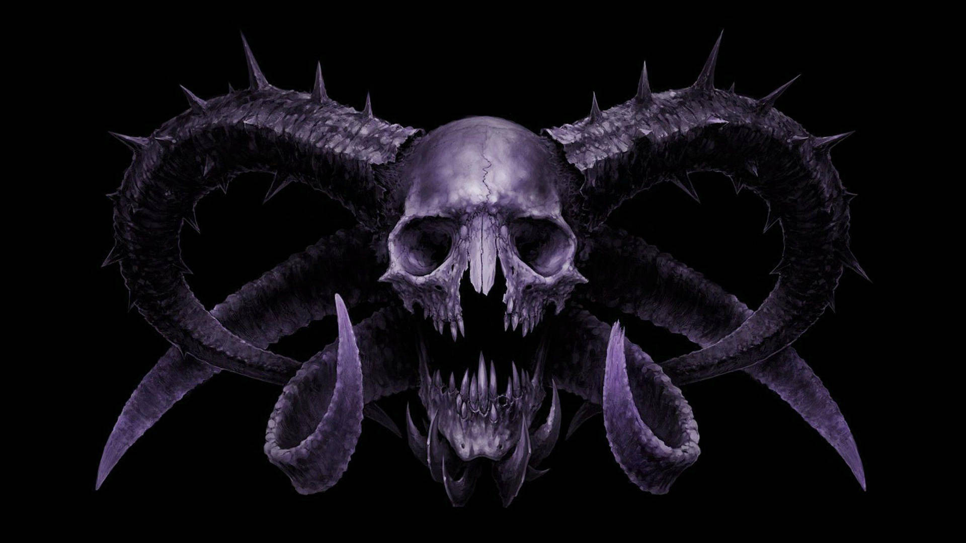 Hd Skull With Horns Background