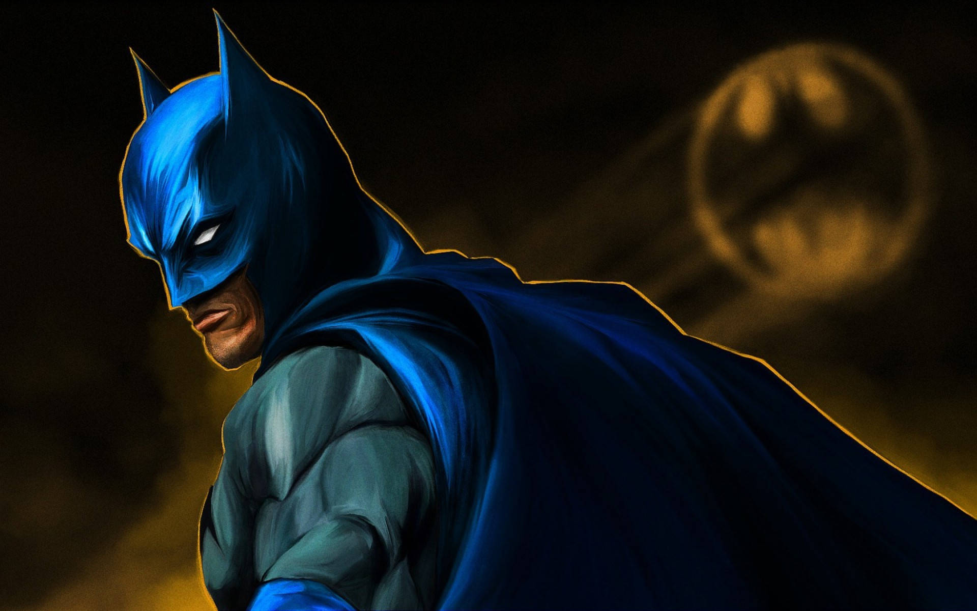Hd Superhero Batman In Blue Background