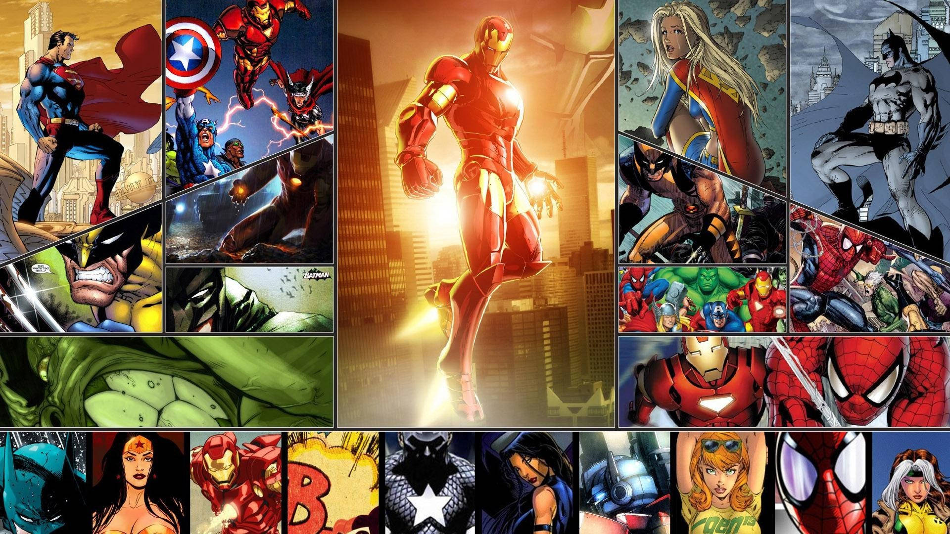 Hd Superhero Collage Background