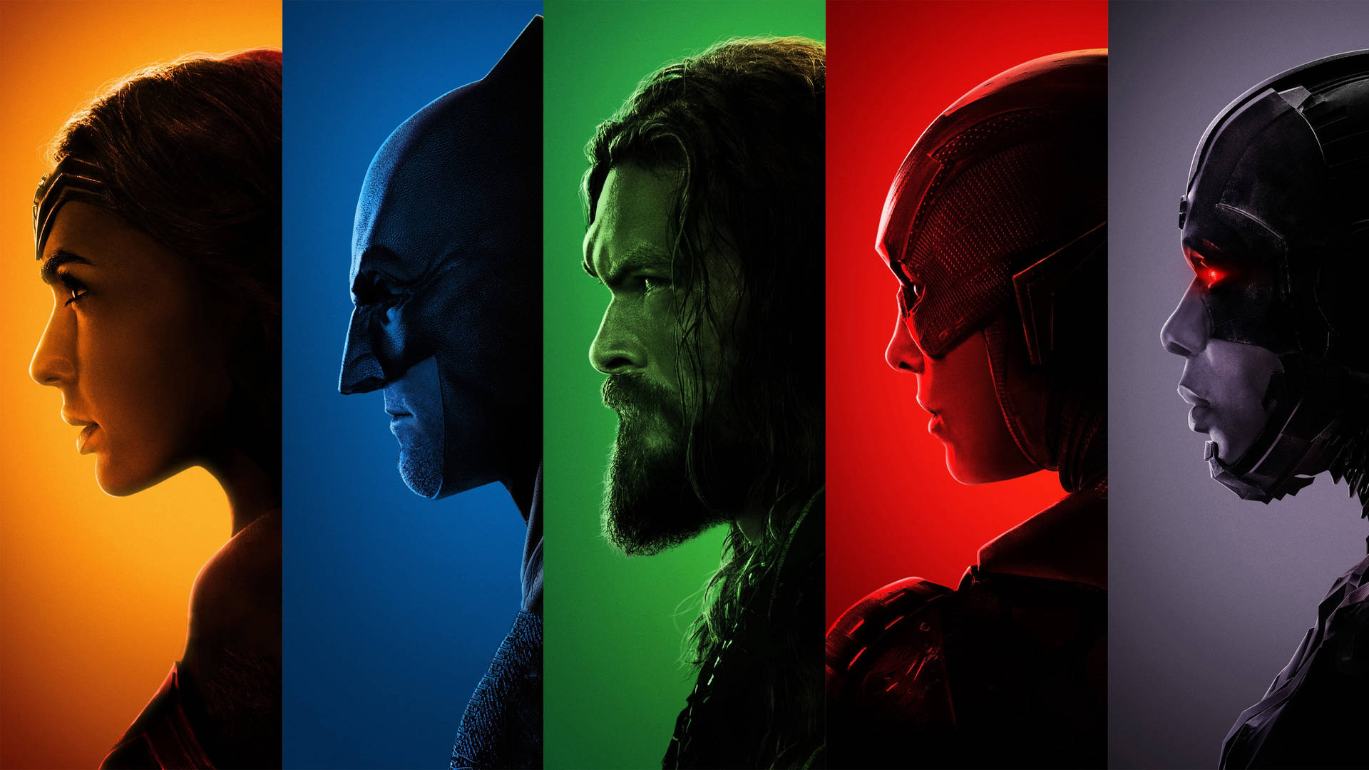 Hd Superhero Justice League Side Profiles Background
