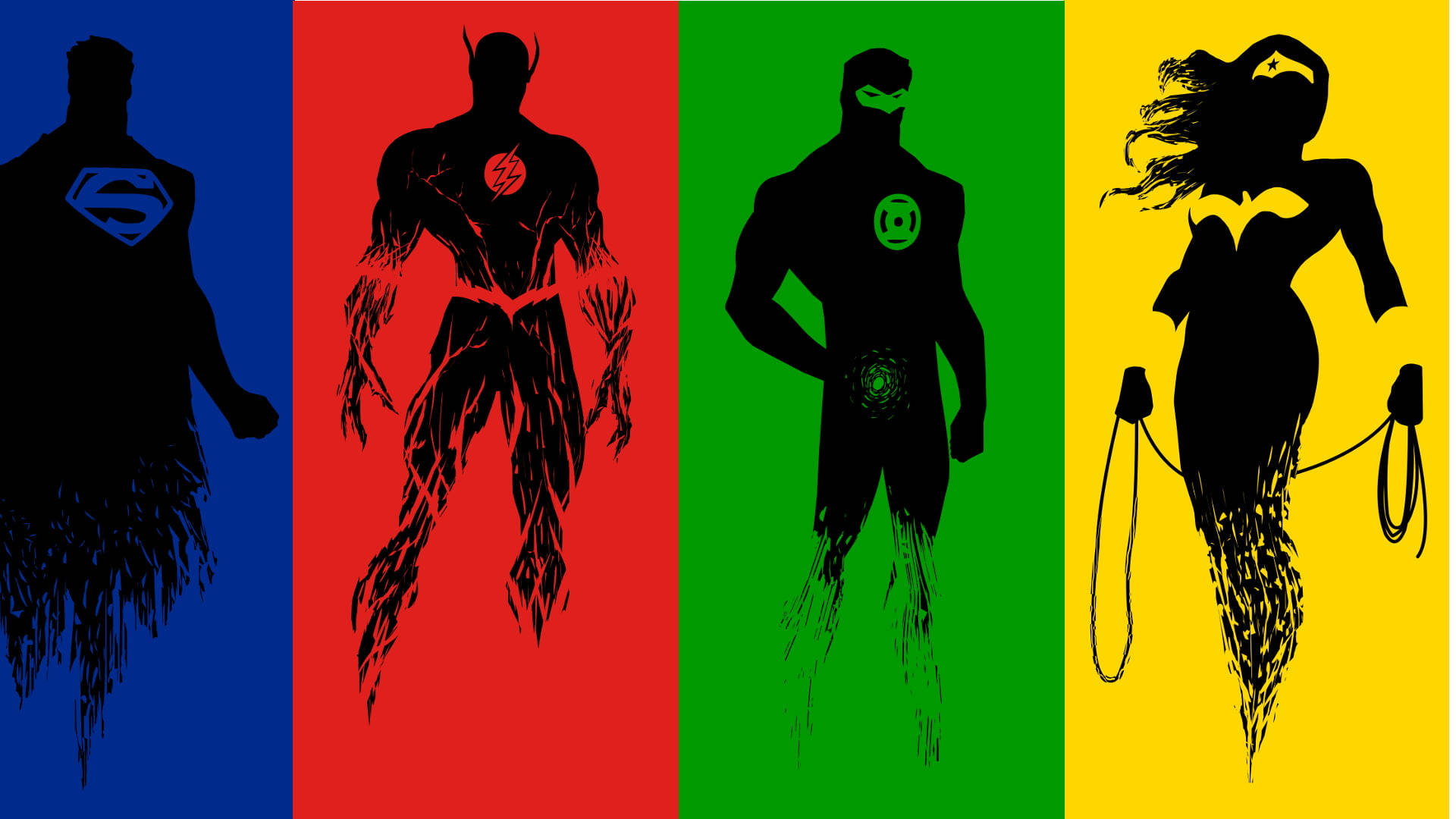 Hd Superhero Silhouette Justice League Background
