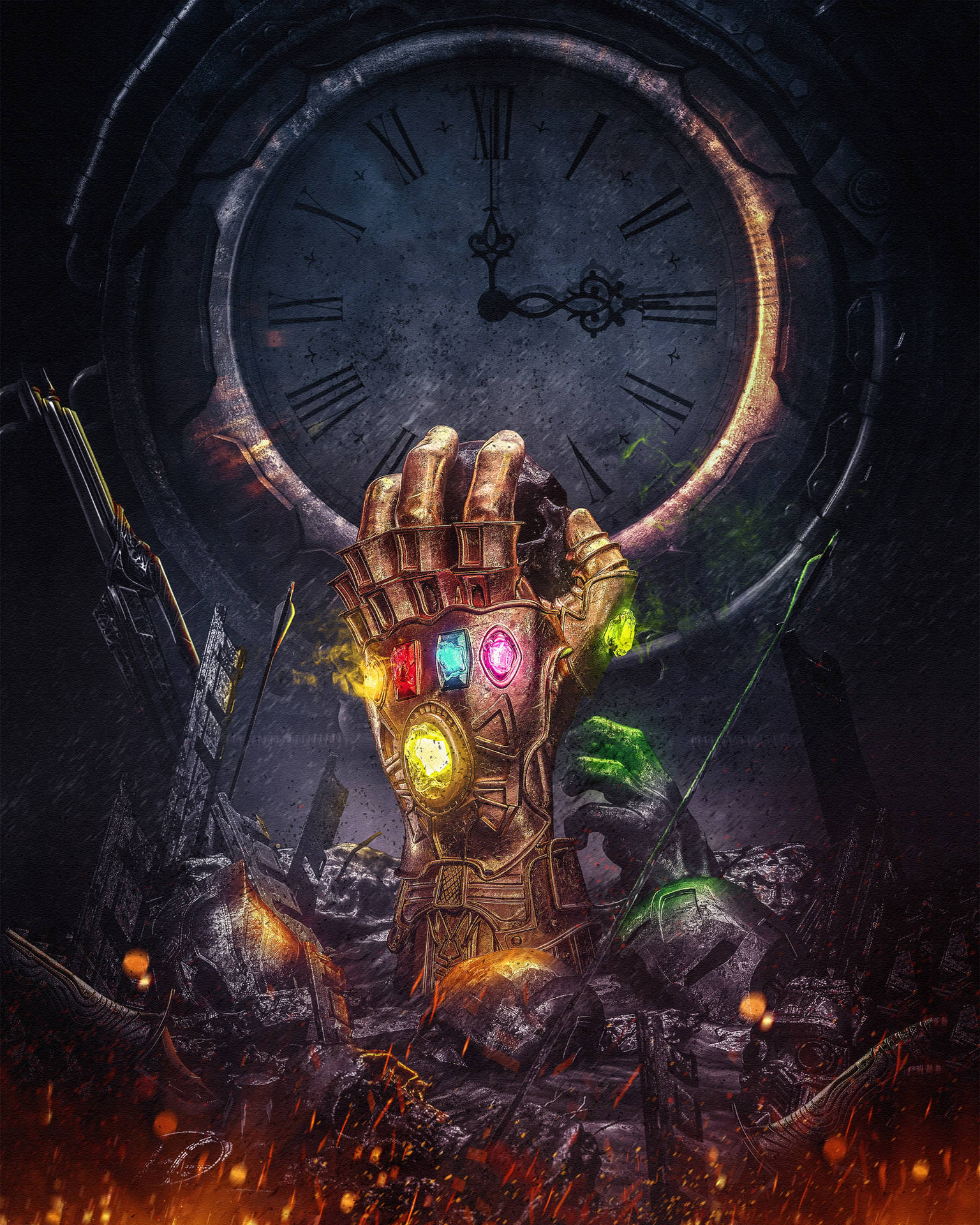 Hd Superhero Thanos' Gauntlet Background
